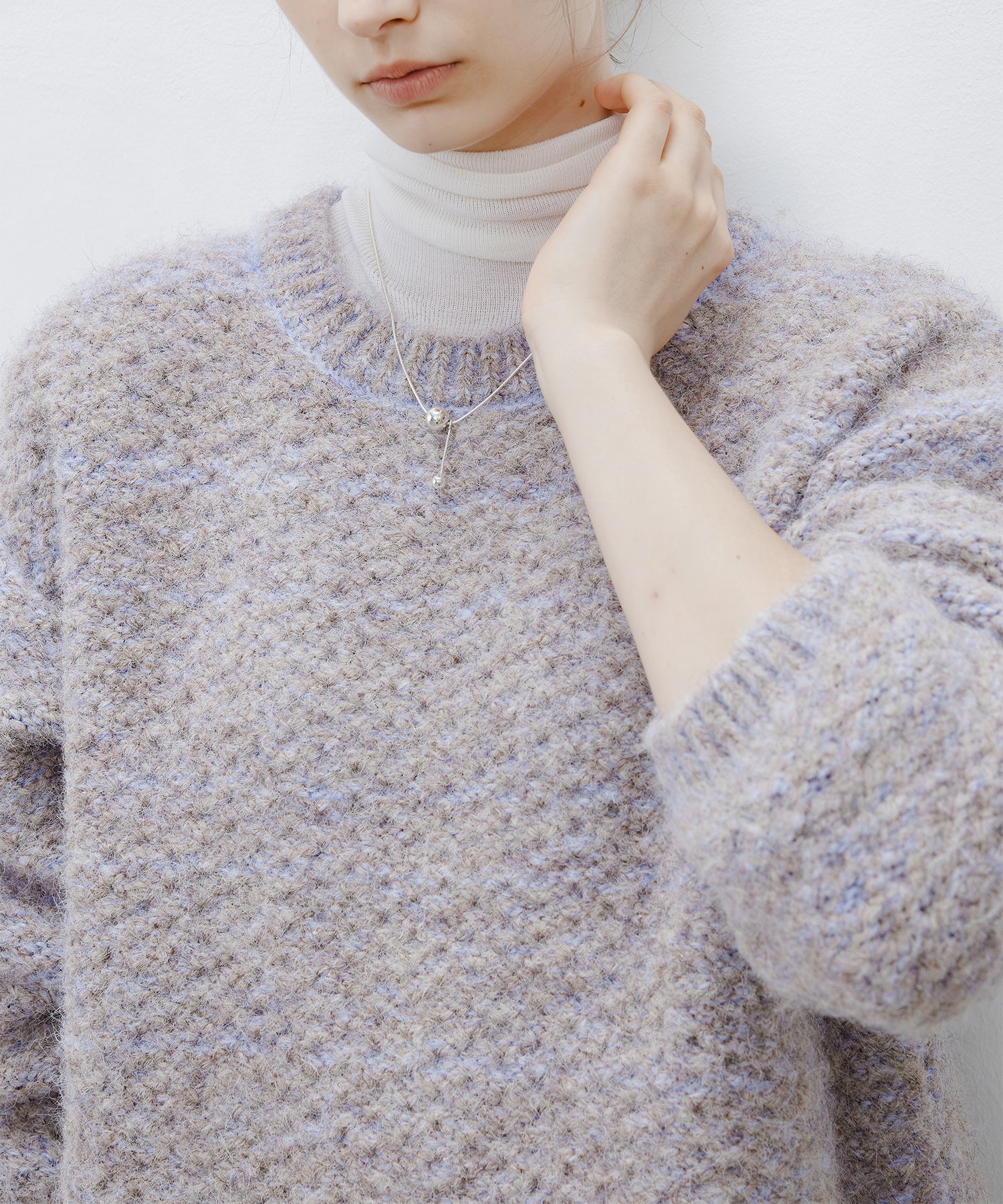 [tageechita] Wool blend crew neck knit