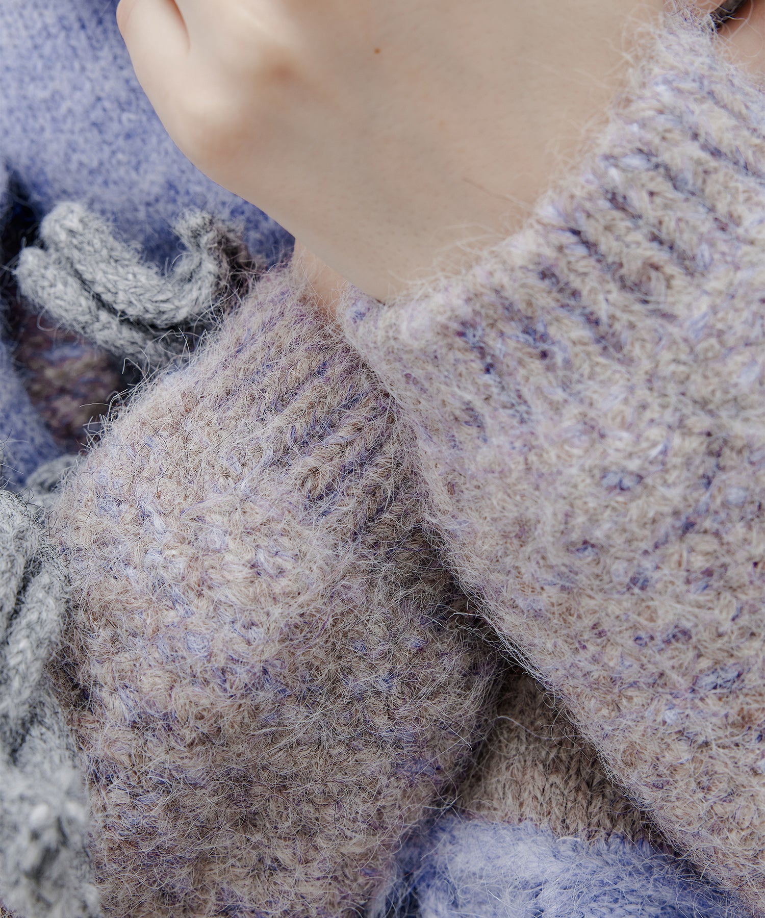 [tageechita] Wool blend crew neck knit