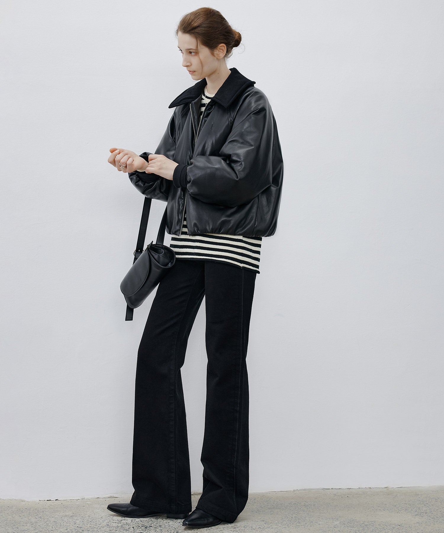 Faux Leather Flight Jacket
