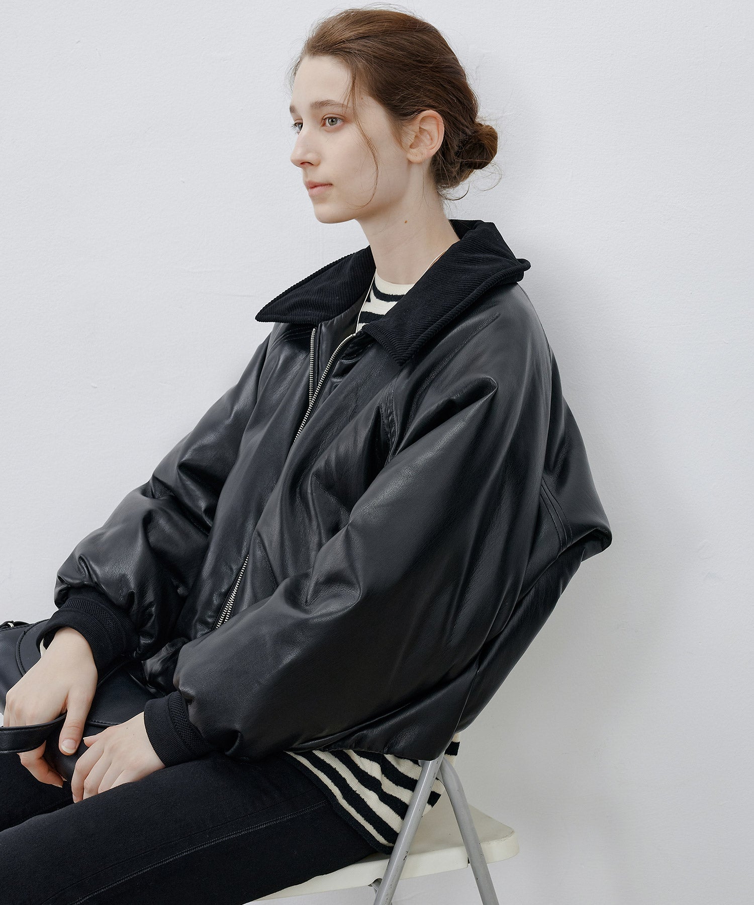 Faux Leather Flight Jacket
