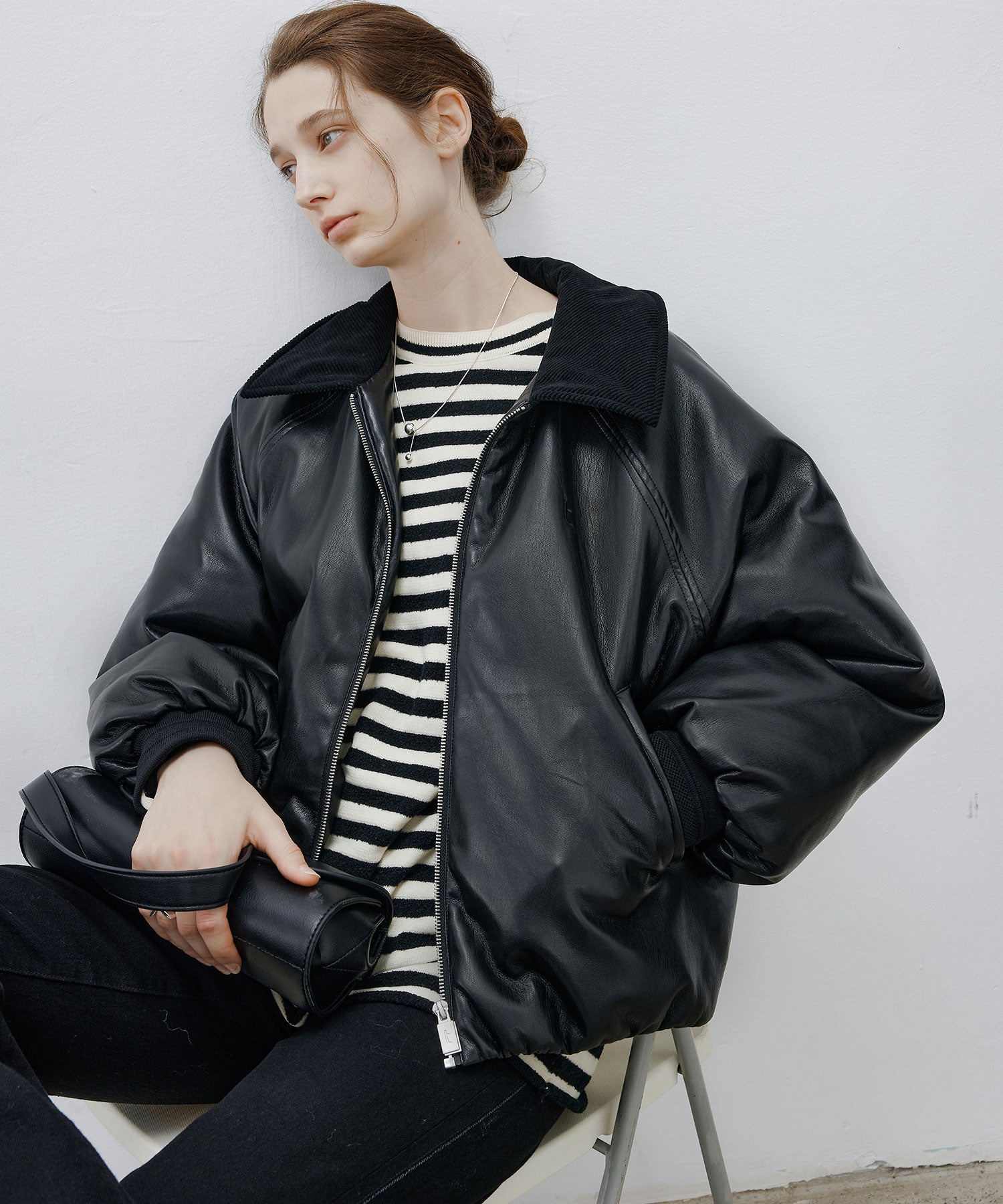 Faux Leather Flight Jacket