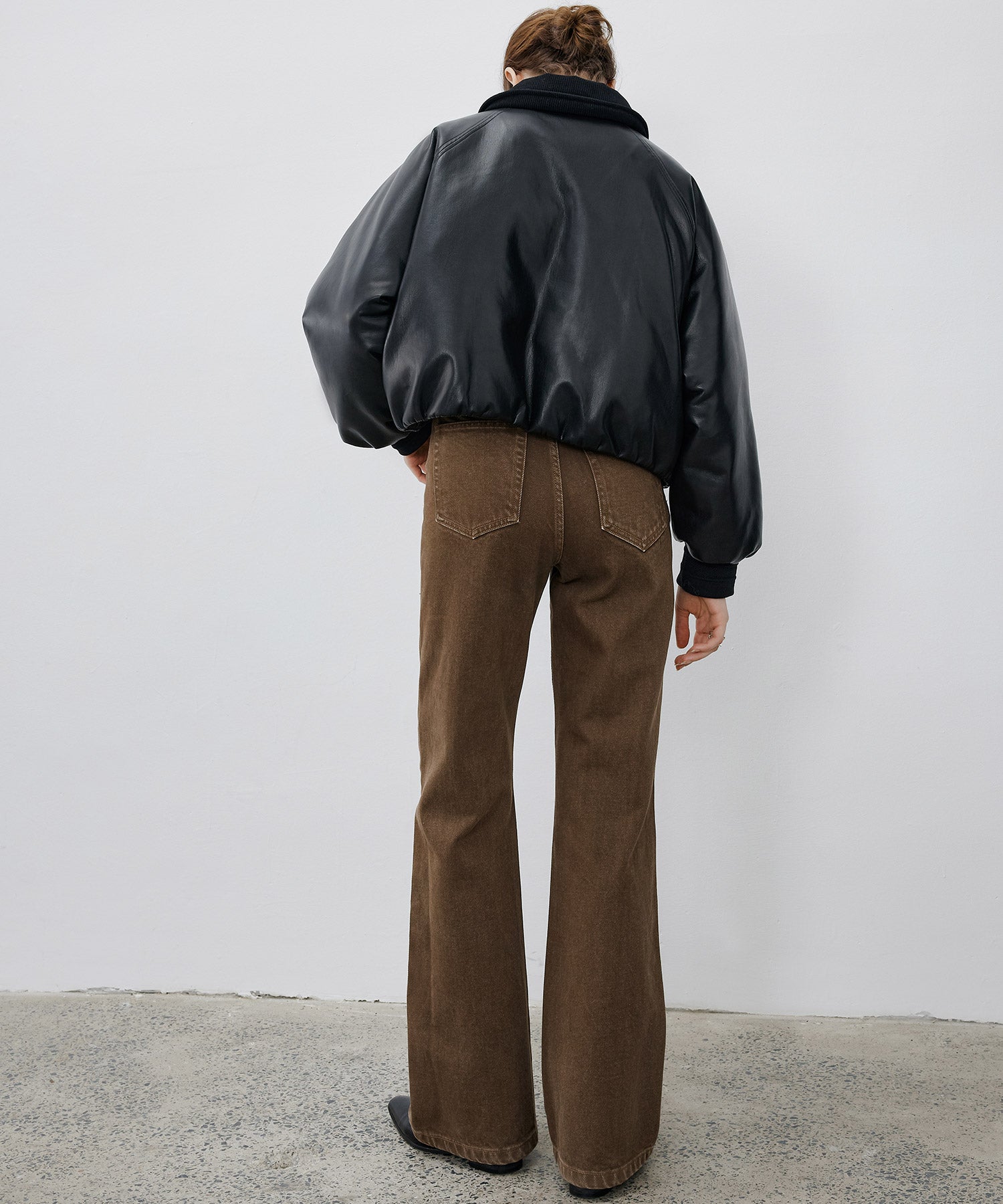Faux Leather Flight Jacket