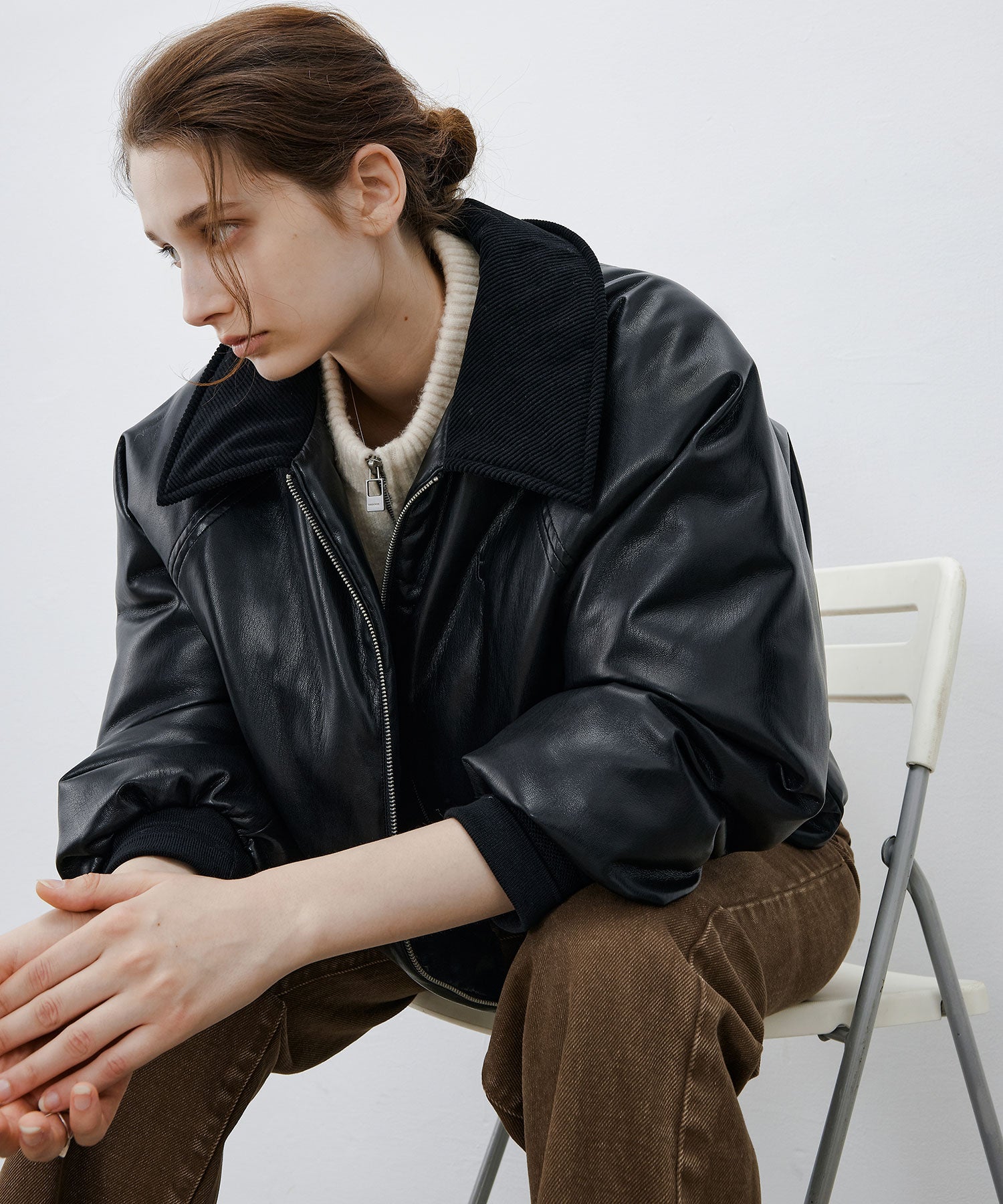 Faux Leather Flight Jacket