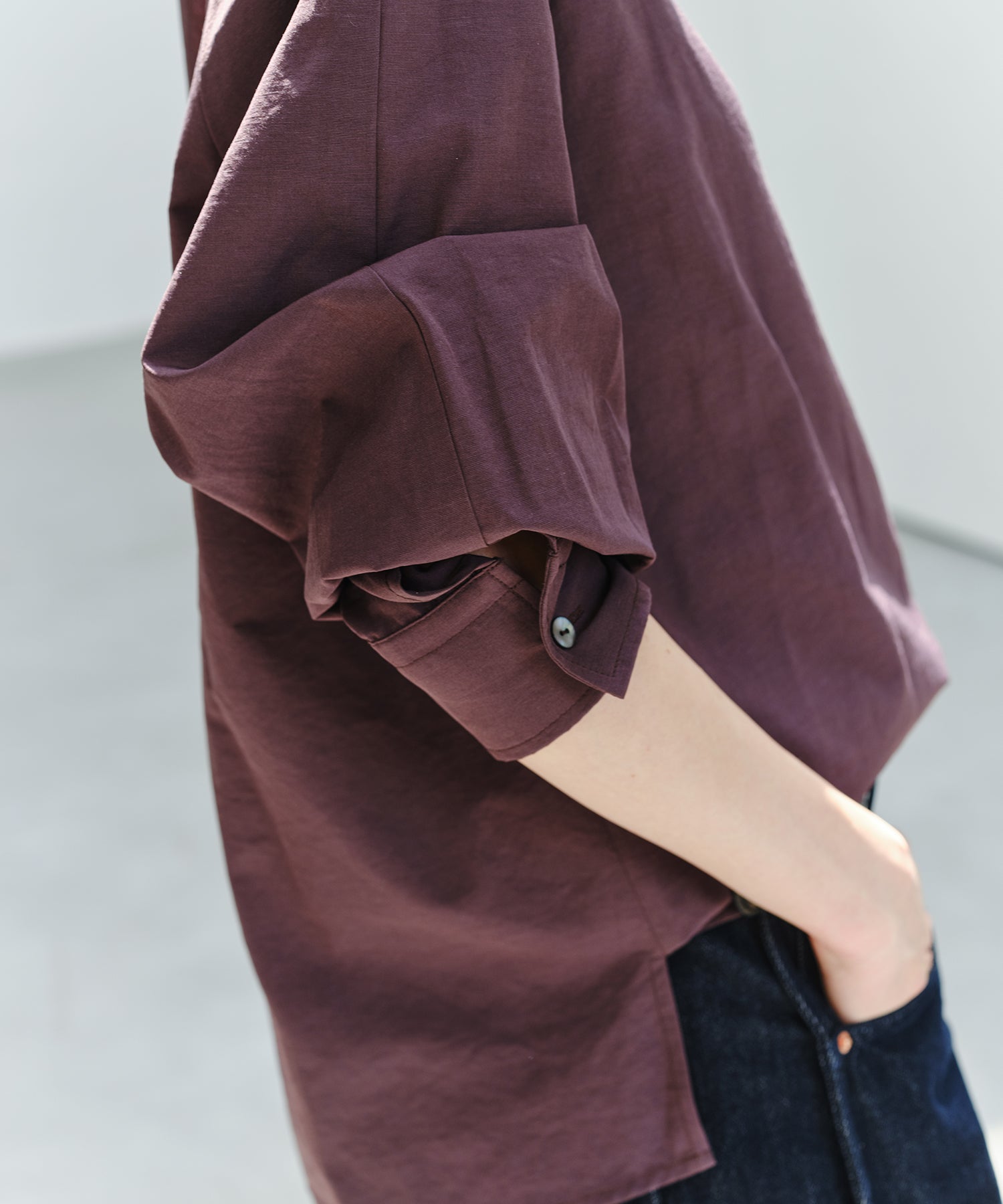 「9月下旬出荷予定」Cross Stole Collar Oversized Shirt