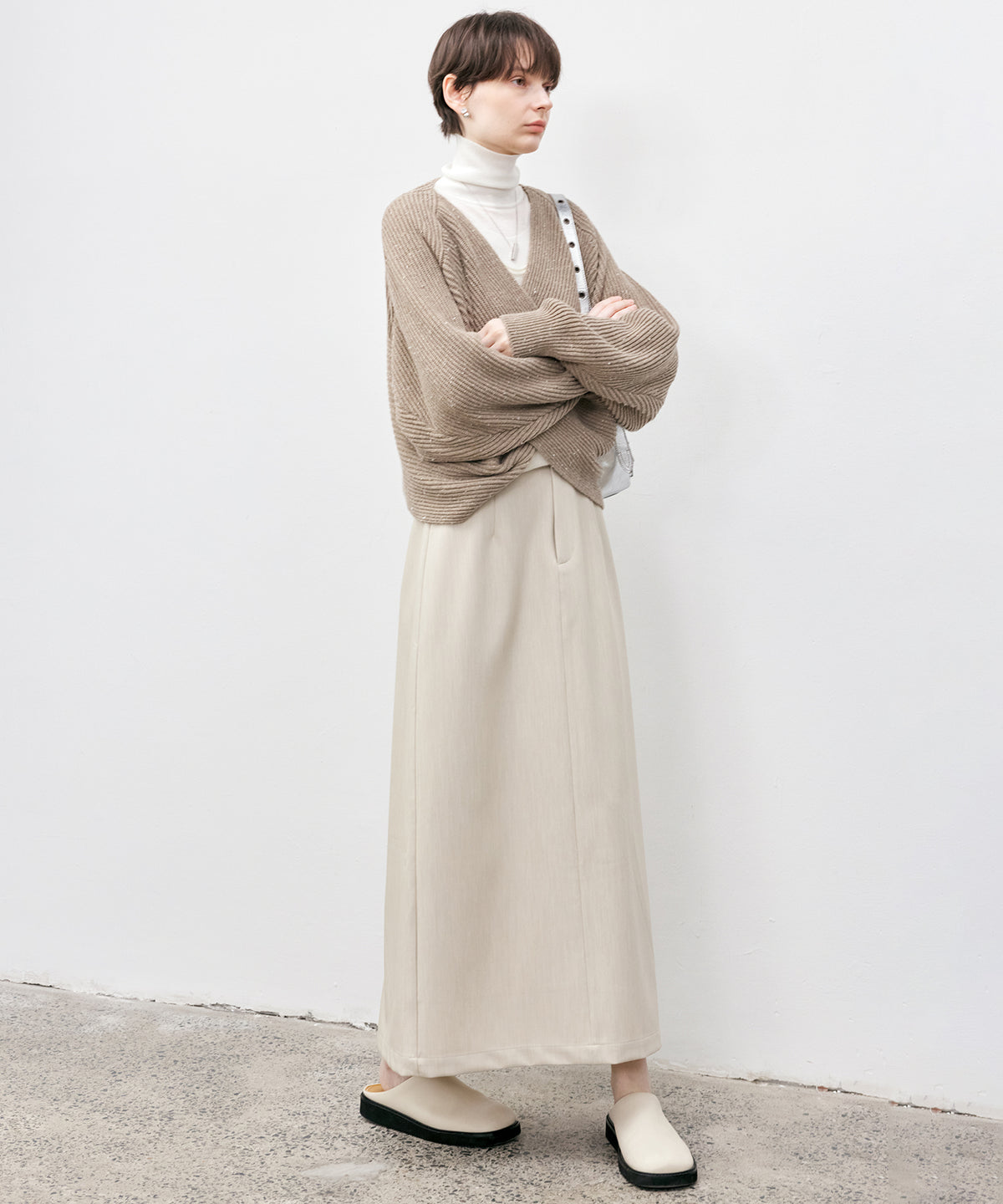 Back Slit Straight Maxi Skirt