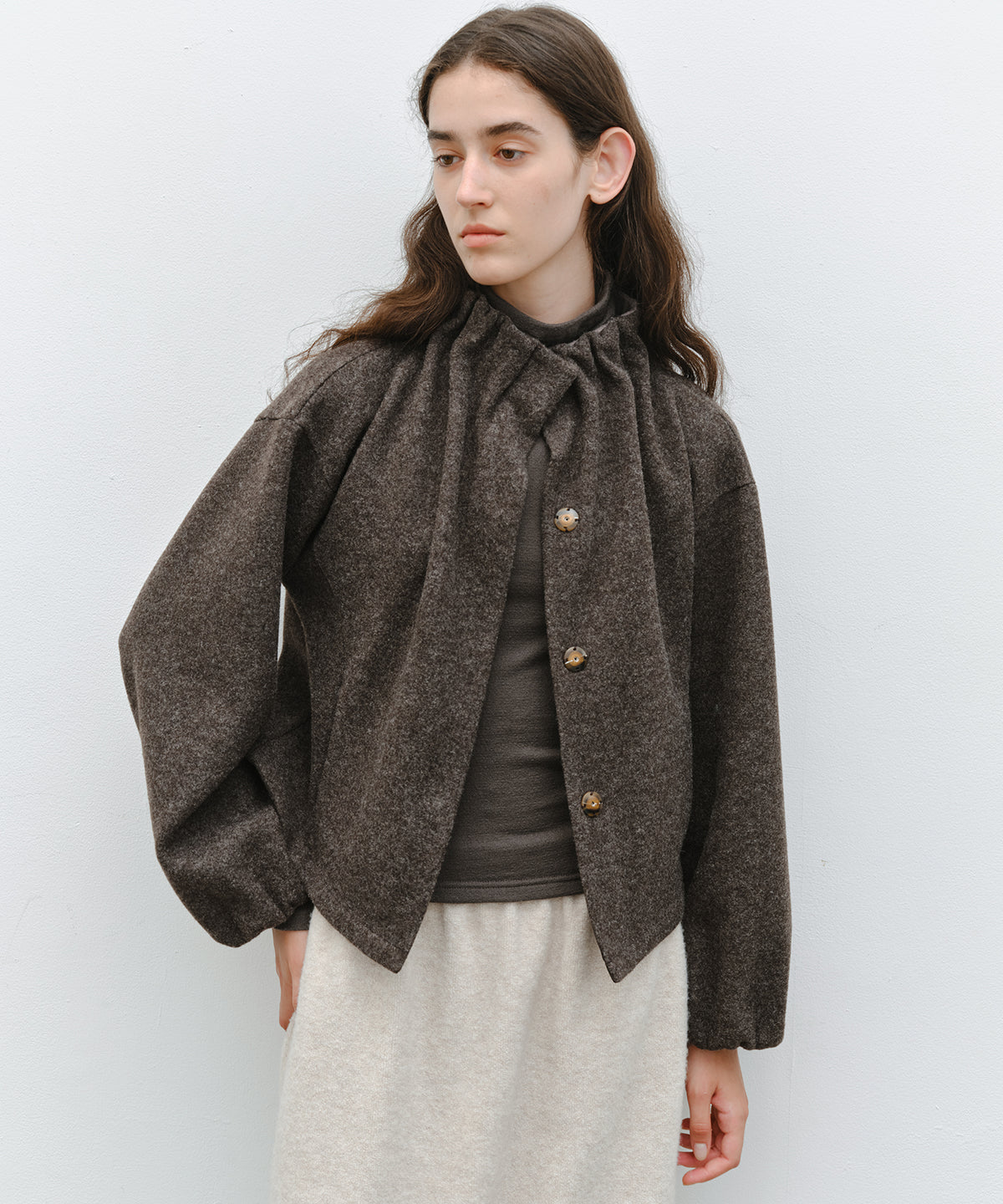 「10月下旬出荷予定」Wool-Like Balloon Flare Skirt