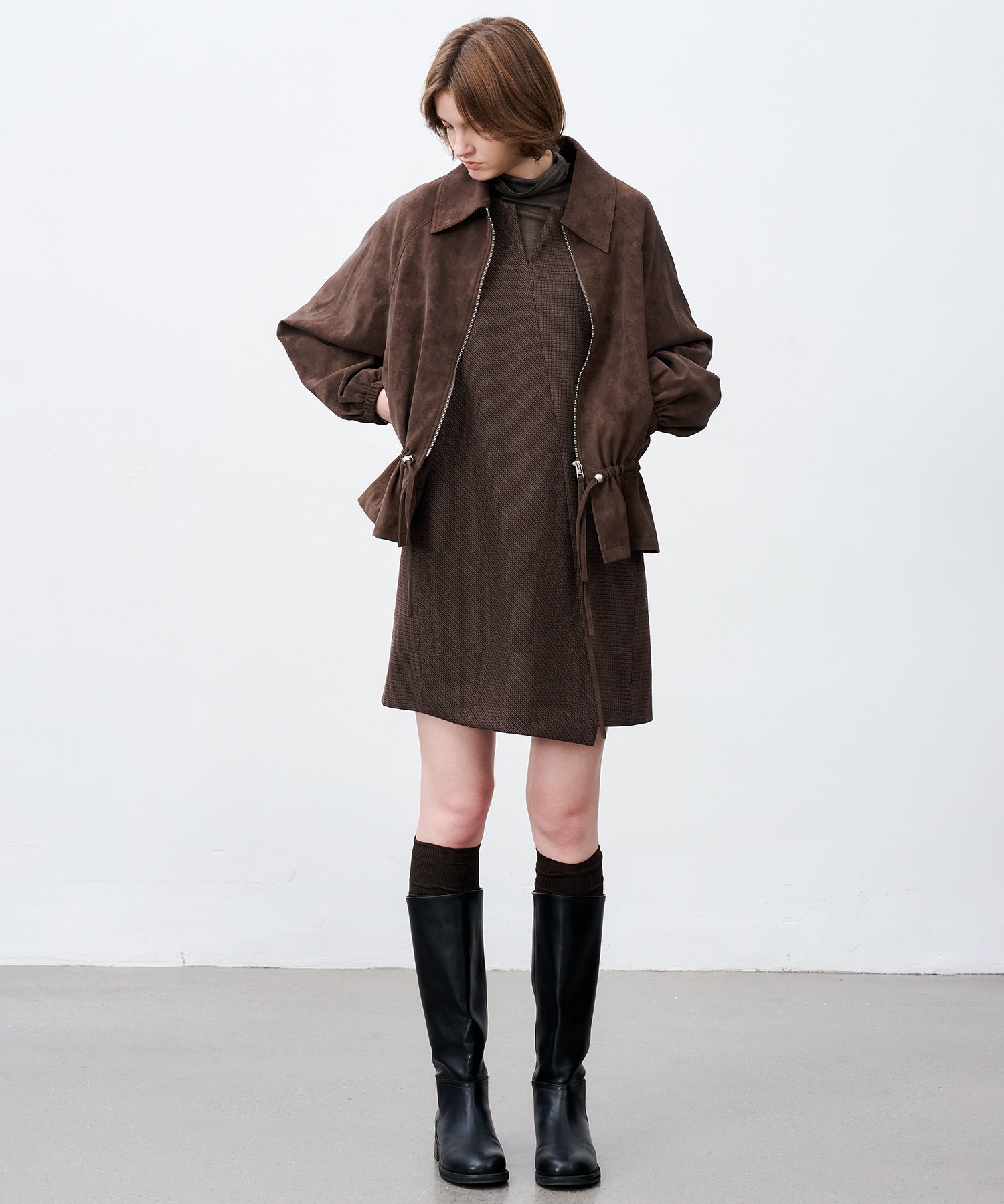 Drawstring-Waist Casual Jacket