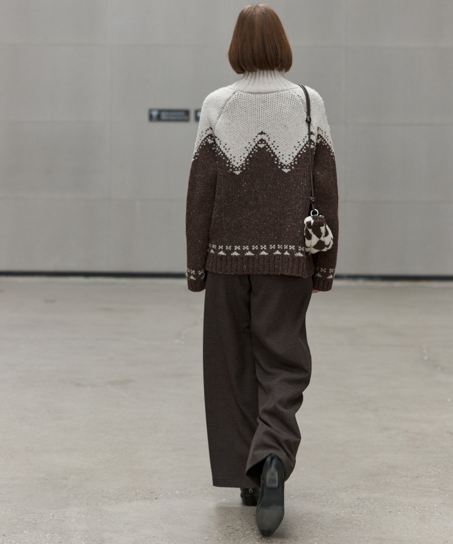 Totem Pattern Heavyweight Jacquard Turtleneck Sweater