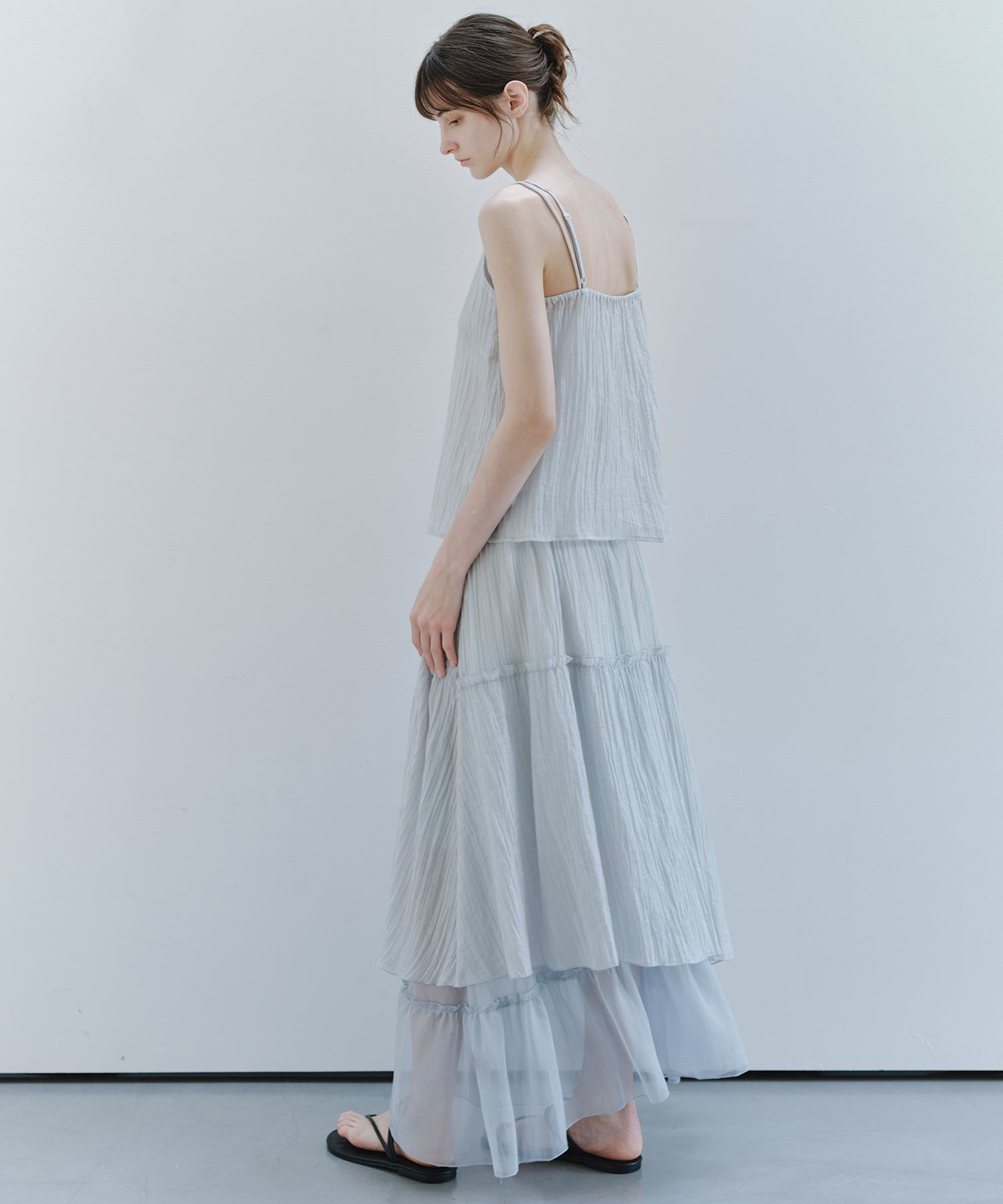 「7月上旬～中旬出荷」Sheer Textured Front Button Camisole