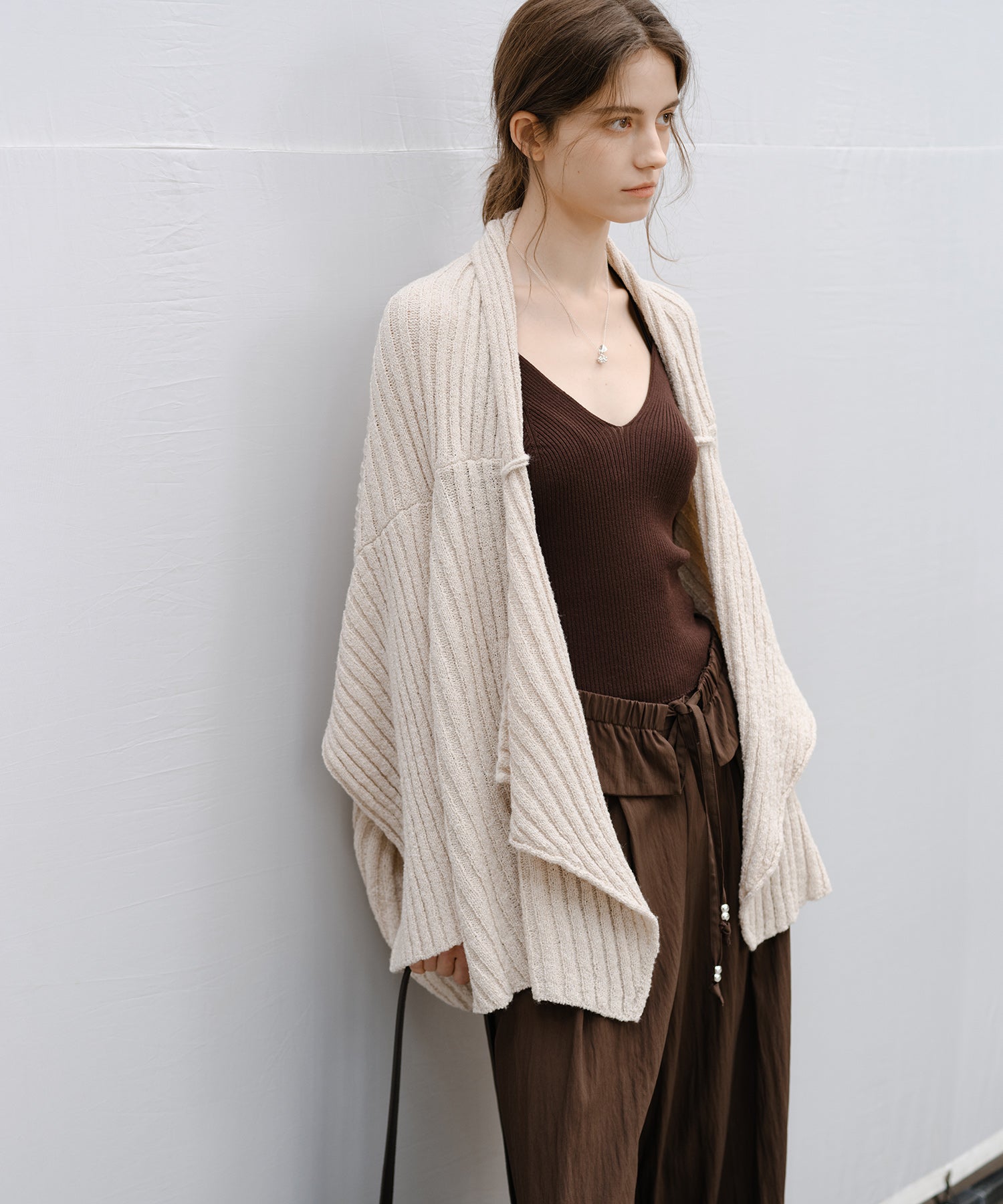 “Shipping from late February to early March” Chunky Draped Knit Cardigan