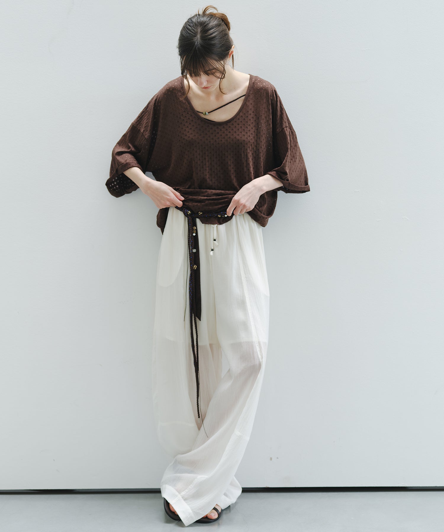 「6月上旬～中旬出荷」Curve Silhouette Drawstring Pants