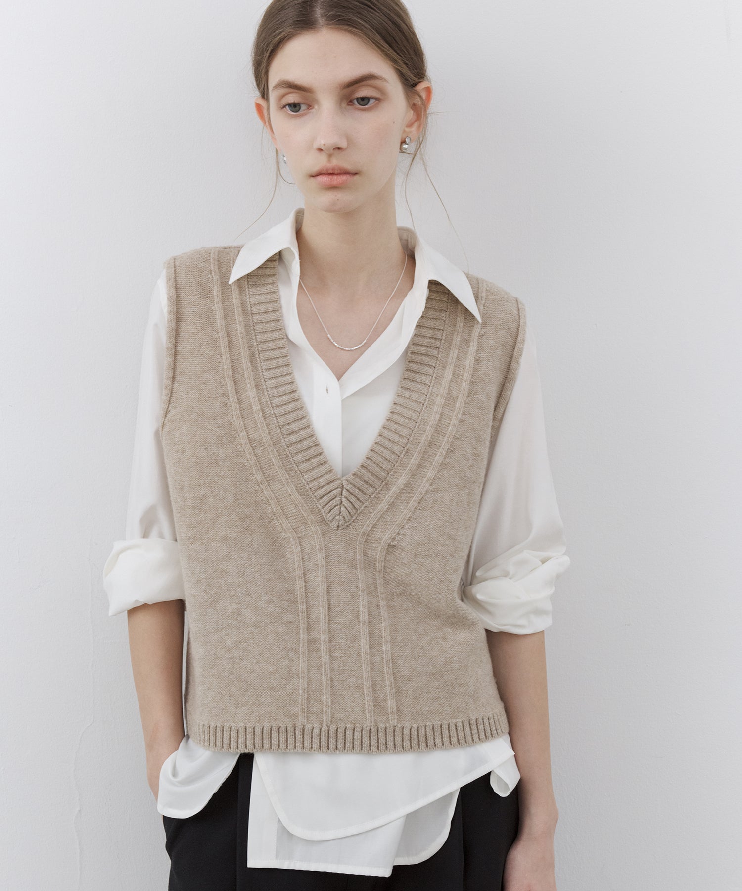 2-Way Asymmetric Button Long Sleeve Shirt