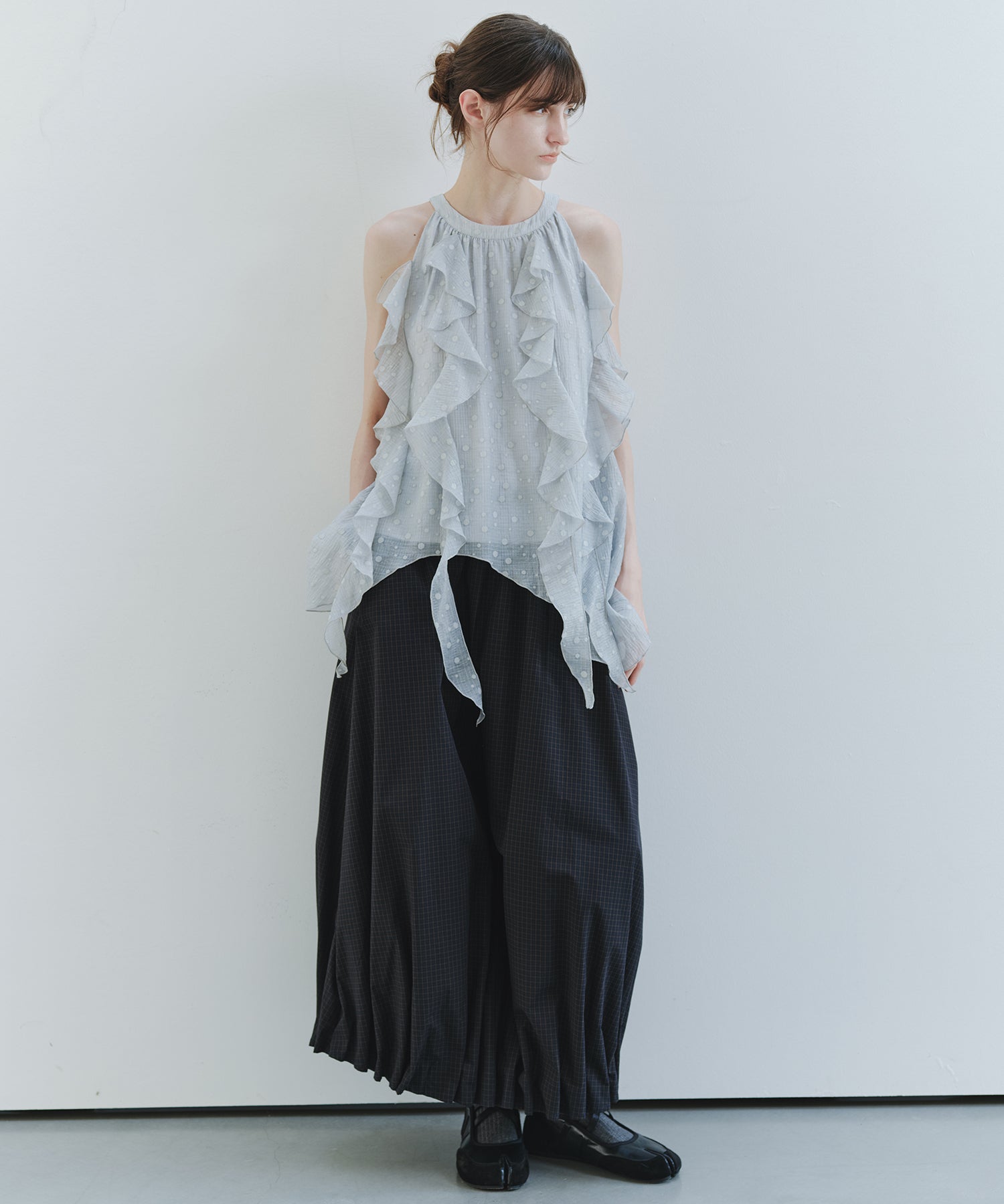 「7月上旬～中旬出荷」Tucked Balloon Hem Maxi Skirt