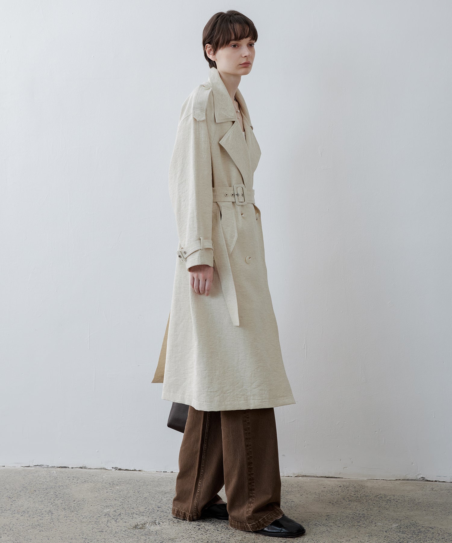 Double-Breasted Epaulette Trench Coat