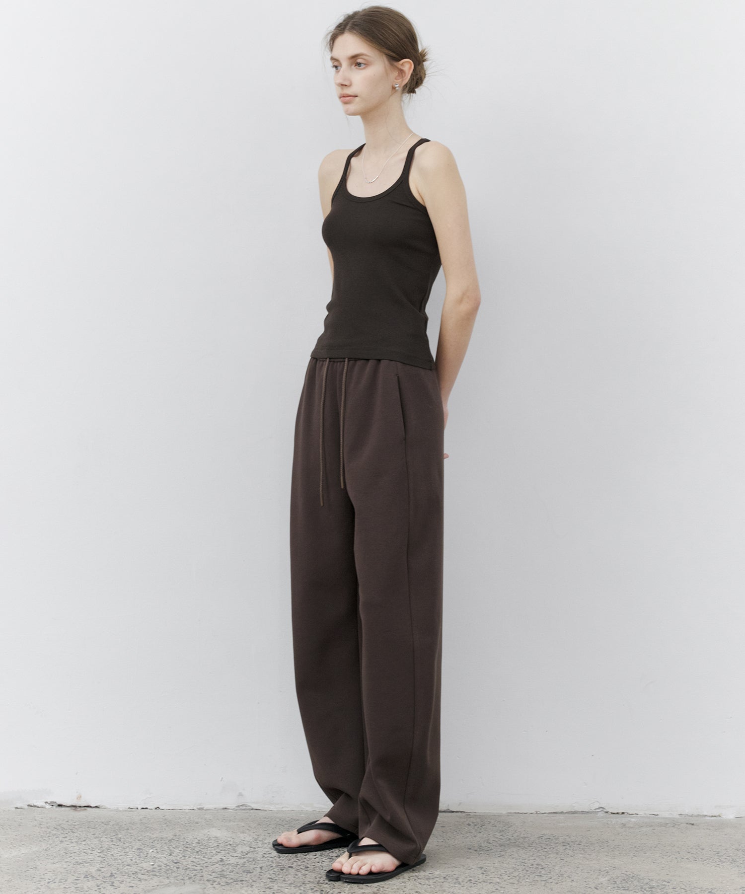 Stretch Ribbed U-Neck Tank Top