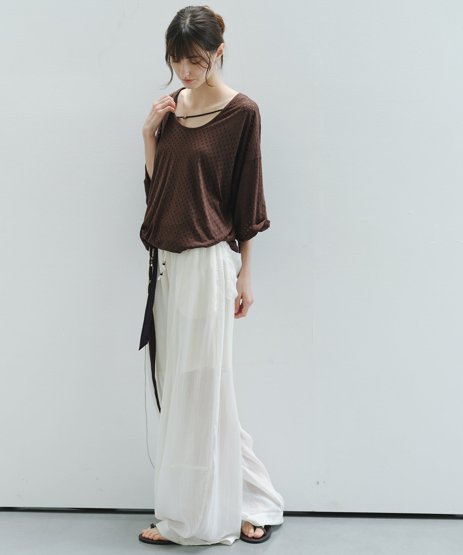 「6月上旬～中旬出荷」Curve Silhouette Drawstring Pants
