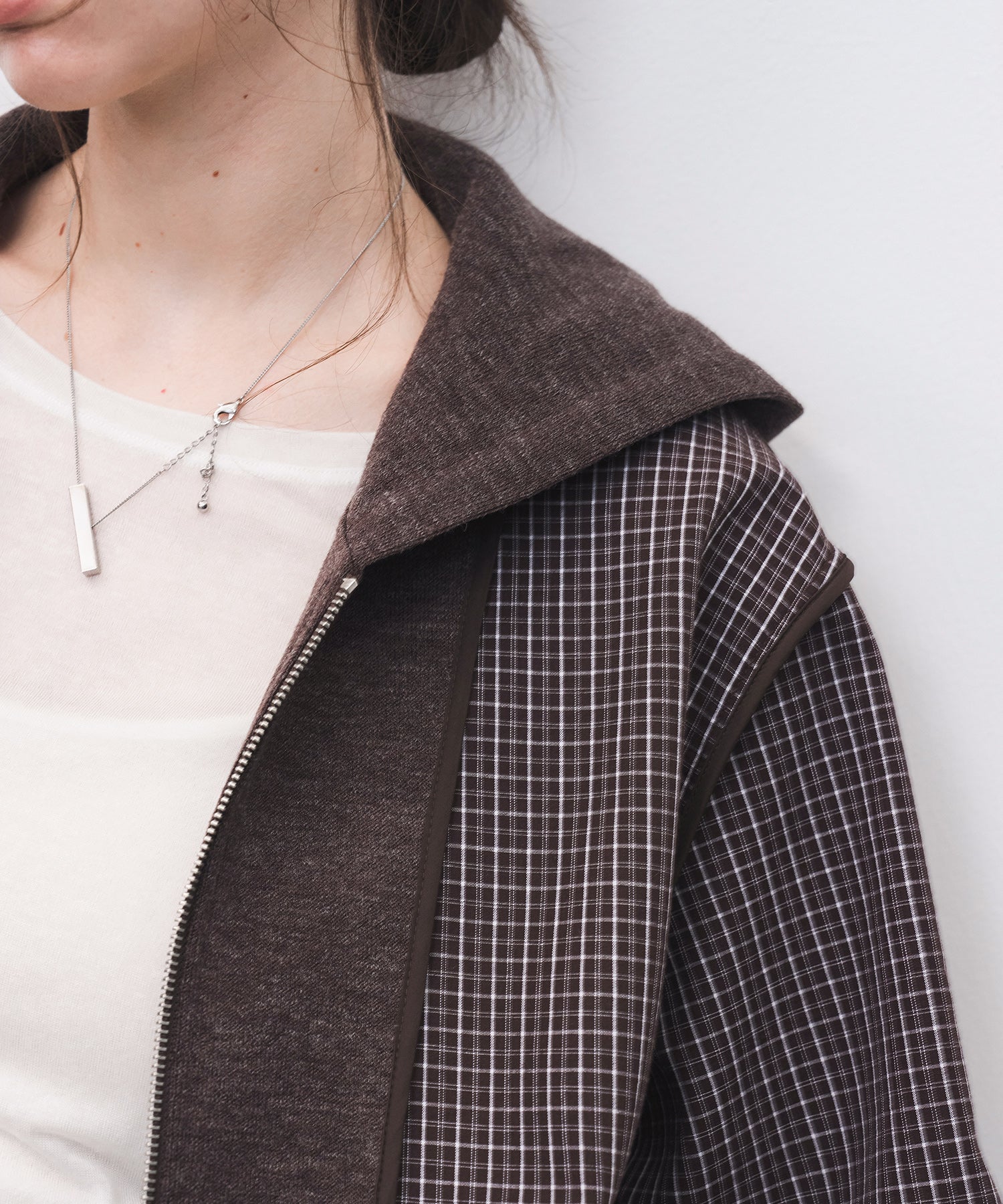 Plaid Double-Sided Oversized Zip Hoodie