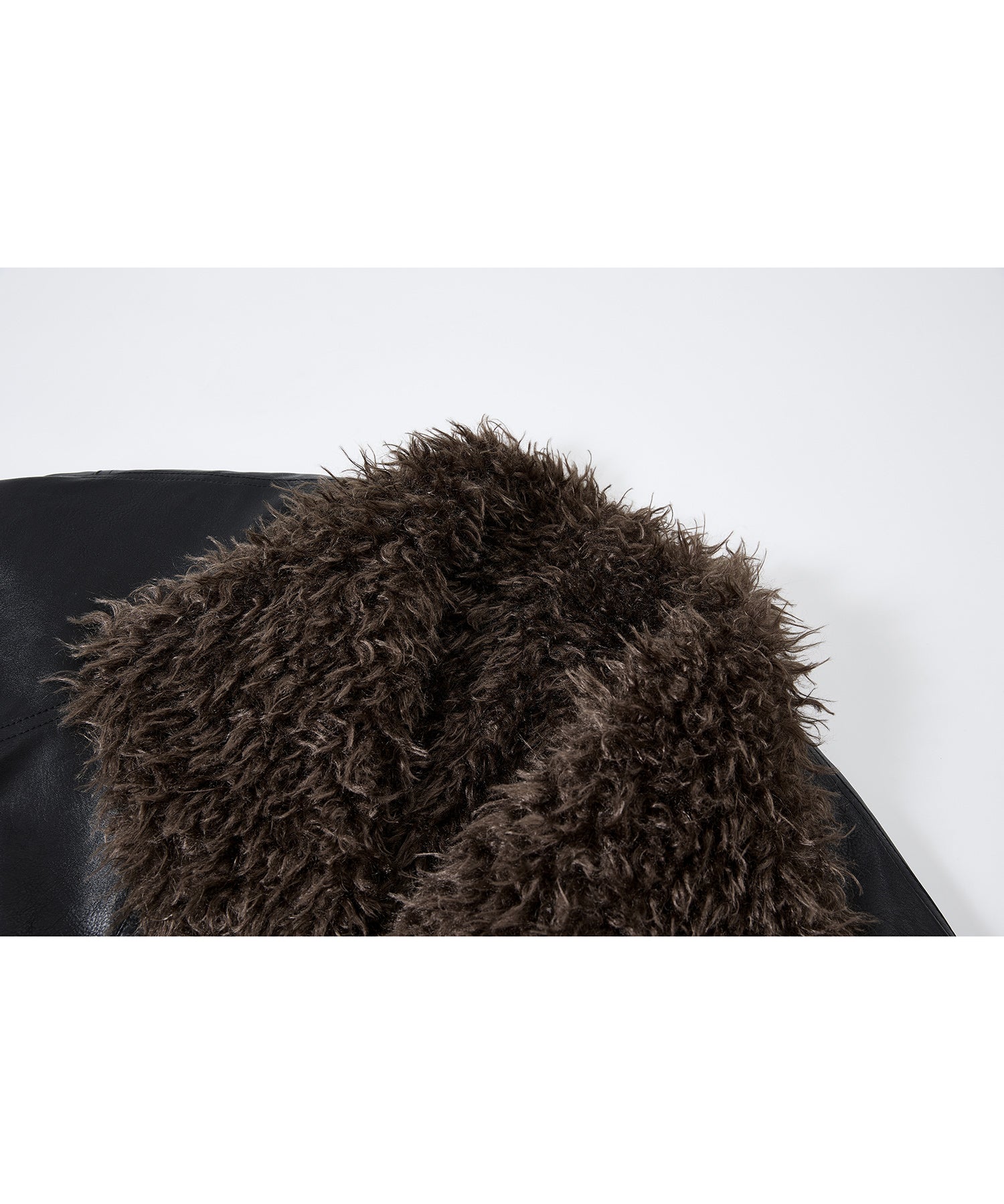 Faux Leather & Fleece Panel Short Jacket
