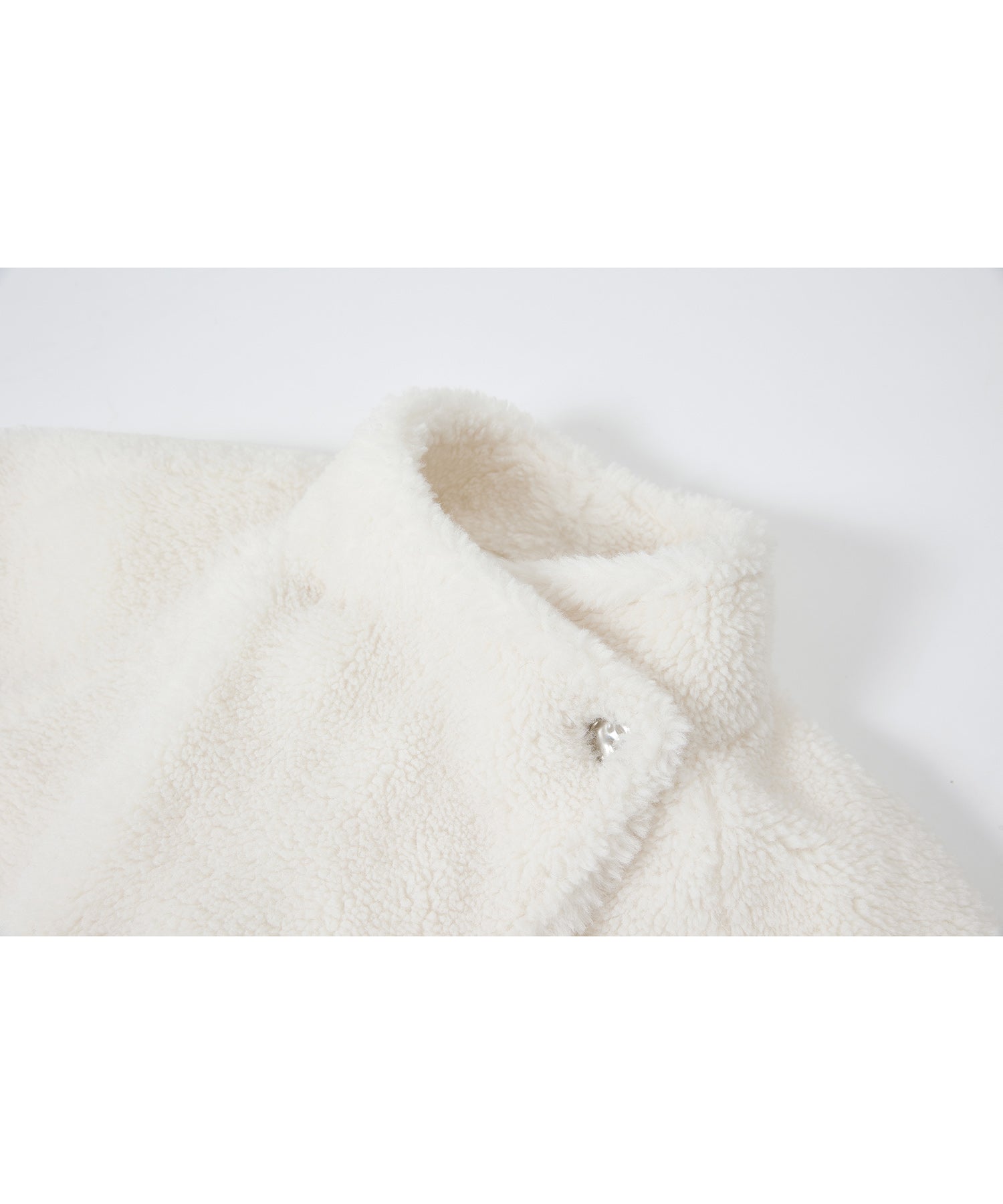 Asymmetric Collar Faux Shearling Short Jacket