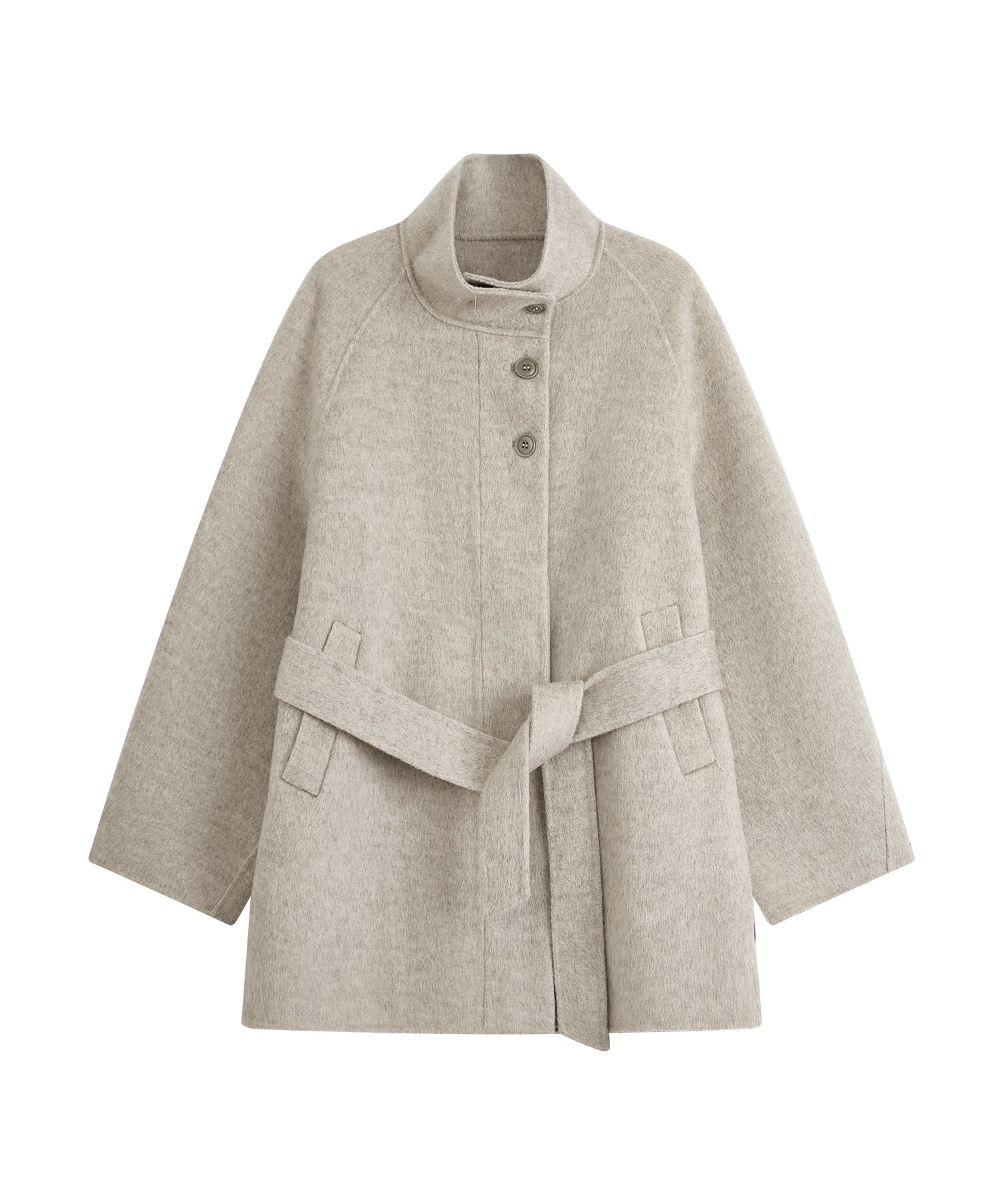 Wool Stand Collar Short Coat