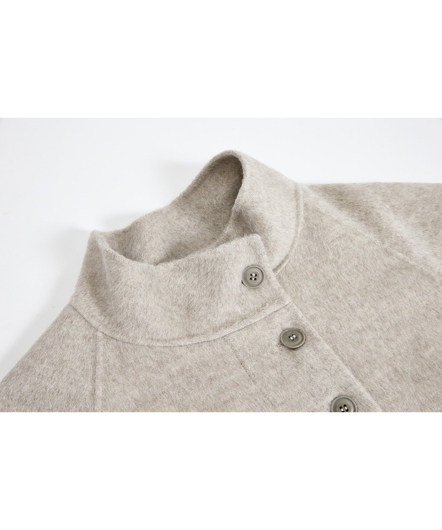 Wool Stand Collar Short Coat