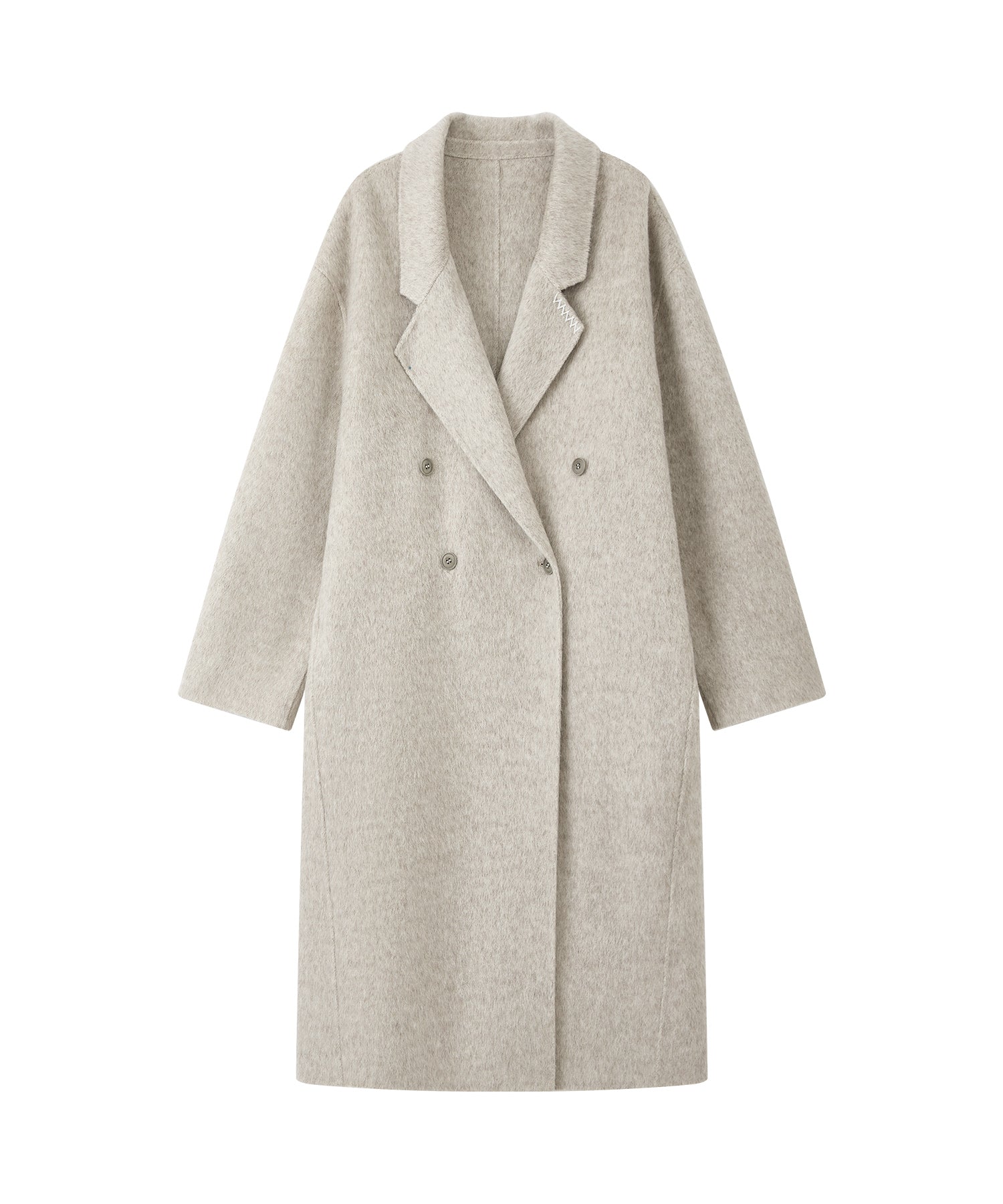 100% Wool Double-Face Long Lapel Oversized Overcoat