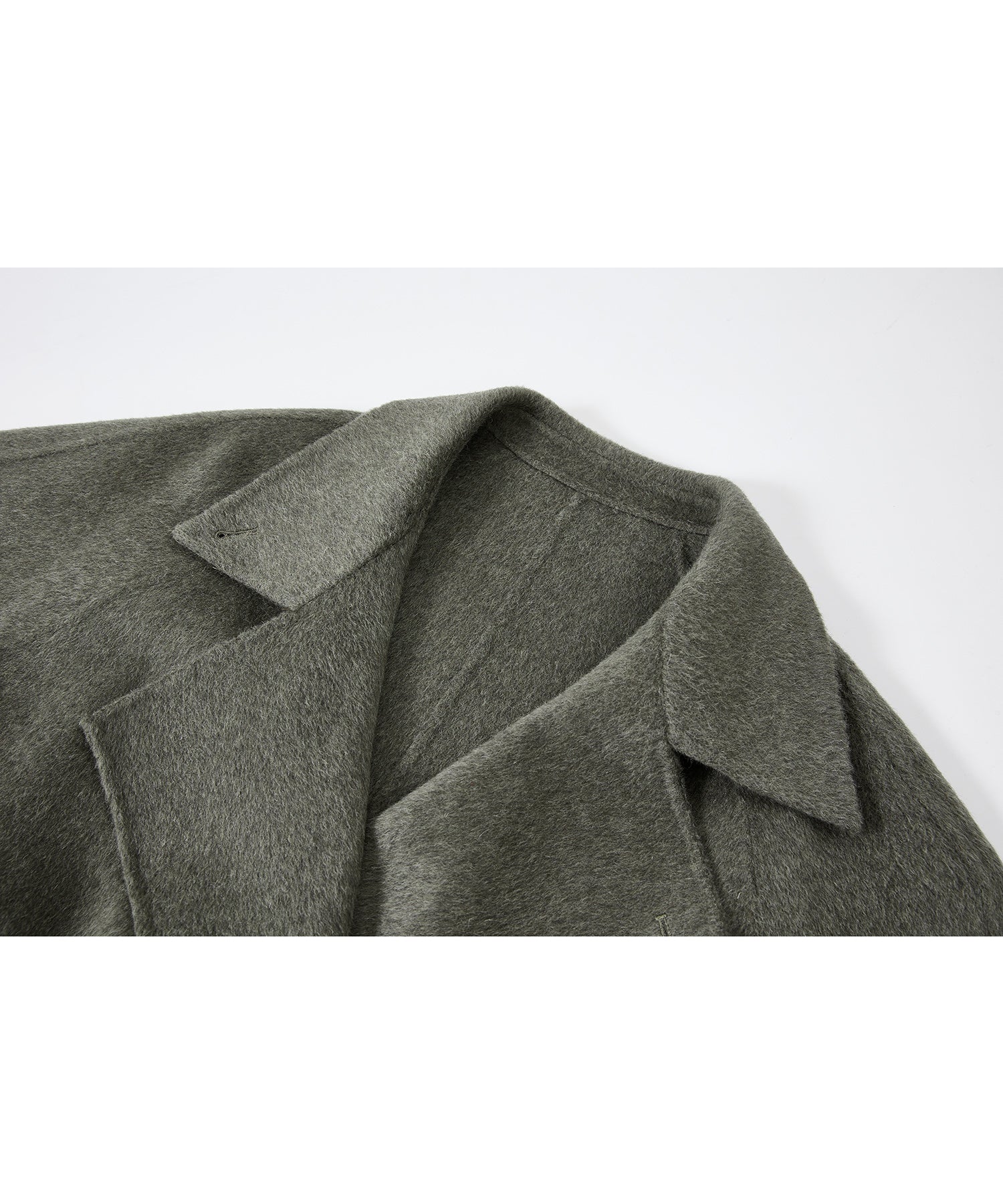 100% Wool Double-Face Trench Collar Oversized Silhouette Long Coat