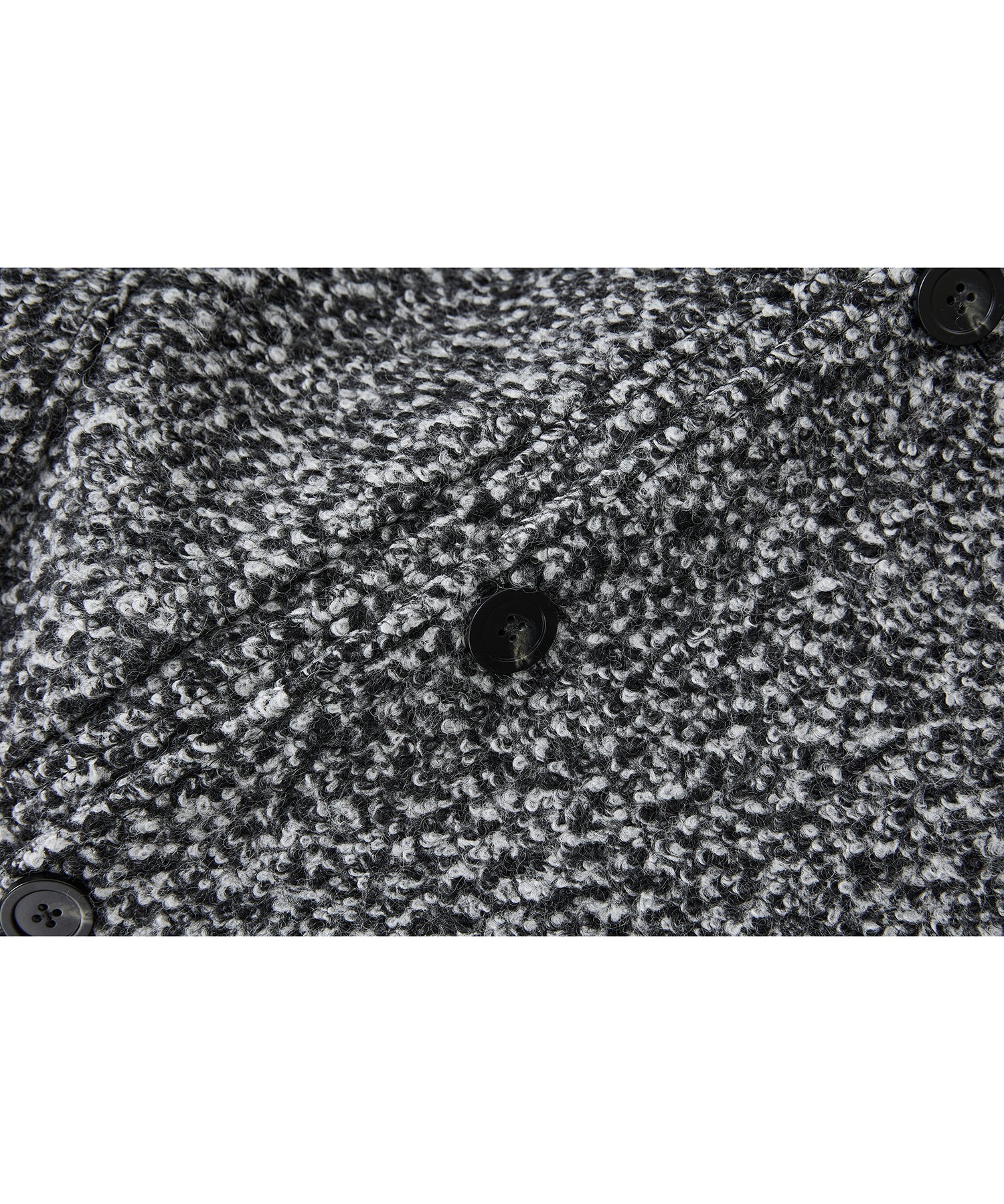 Mixed-Color Bouclé Wool Lapel Long Coat