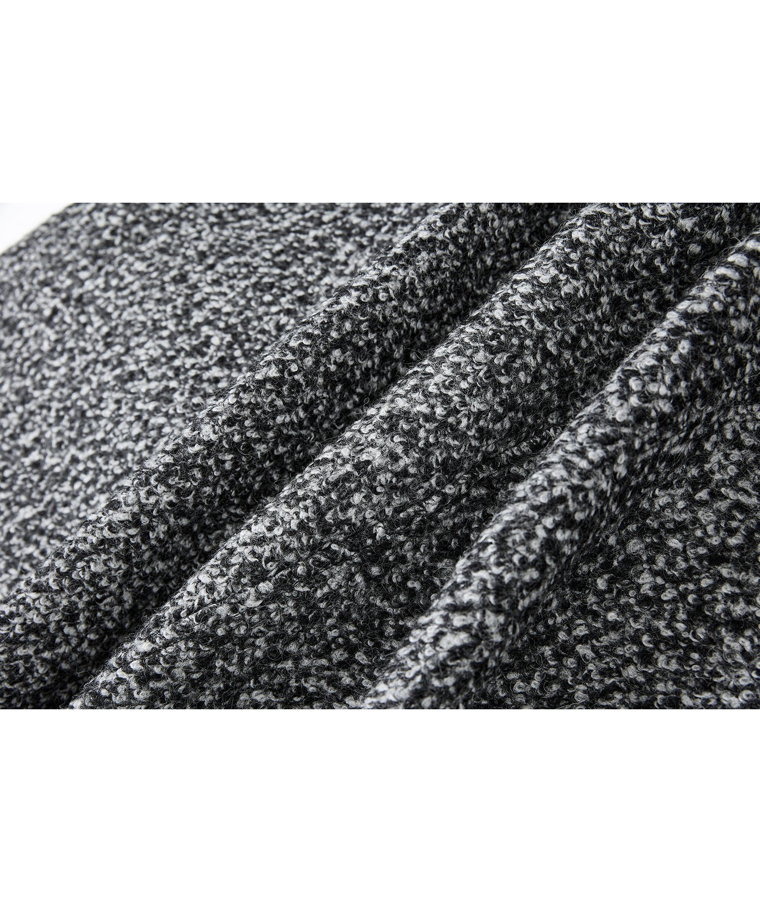 Mixed-Color Bouclé Wool Lapel Long Coat