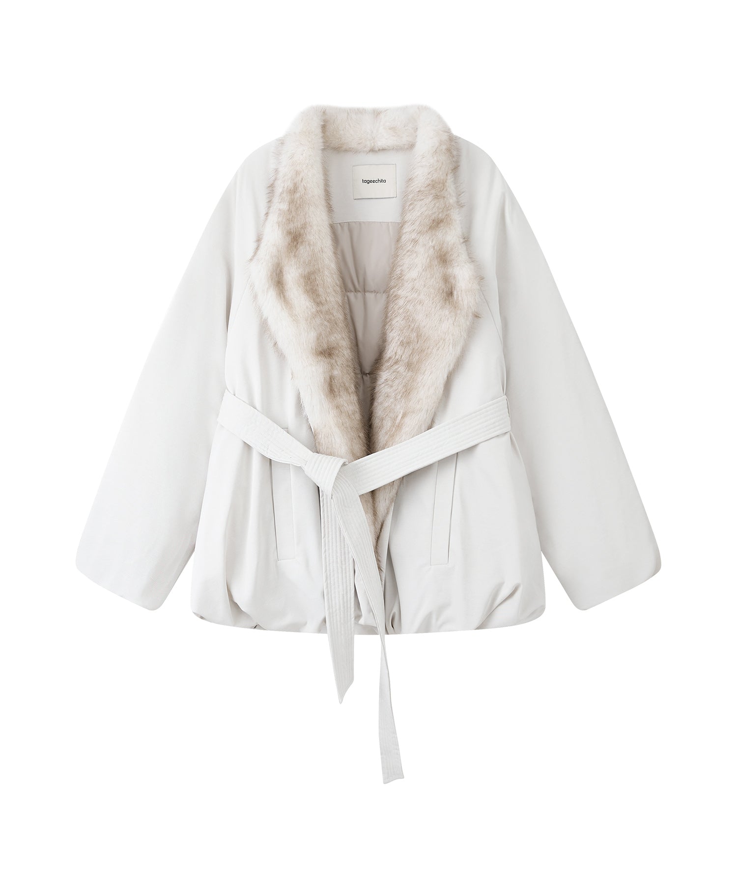 Faux Fur Collar Balloon Down Jacket