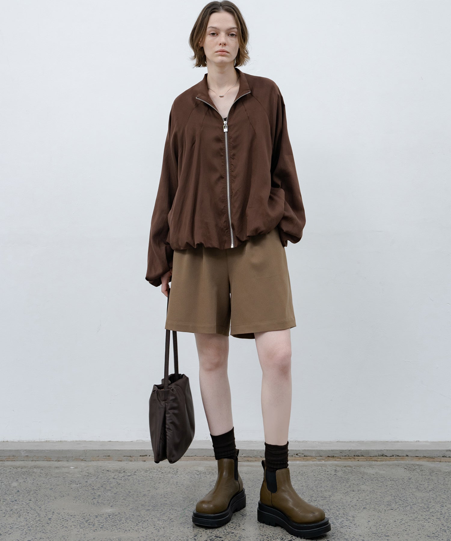 Balloon Sleeve Cropped Blouson