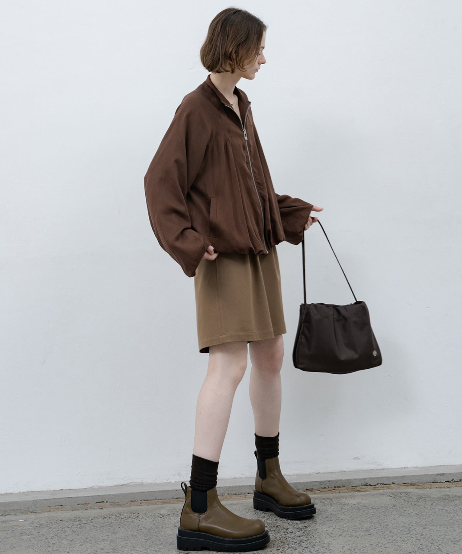 Balloon Sleeve Cropped Blouson