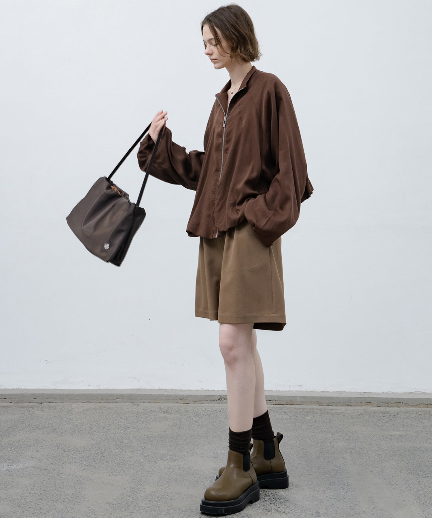 Balloon Sleeve Cropped Blouson