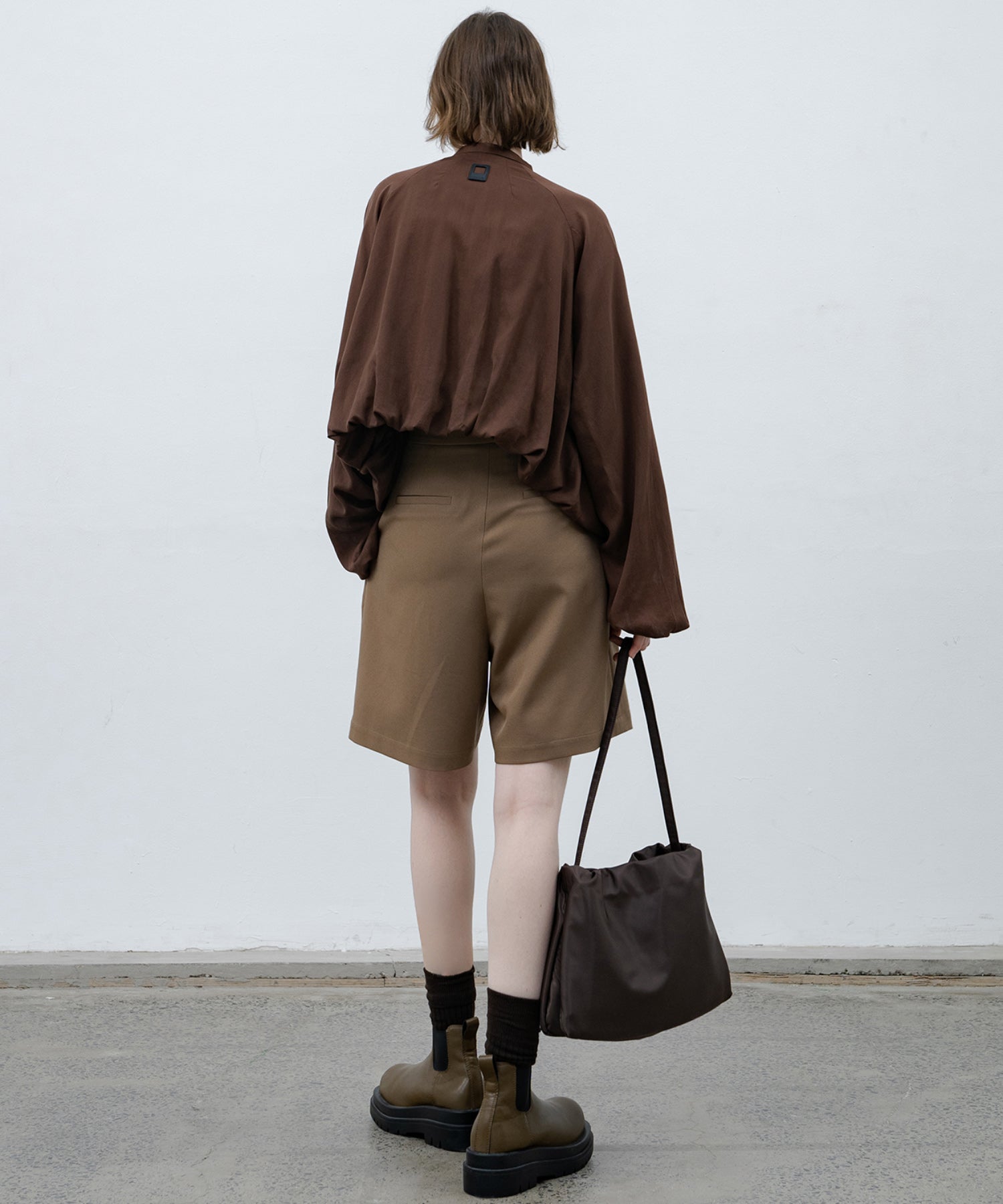 Balloon Sleeve Cropped Blouson