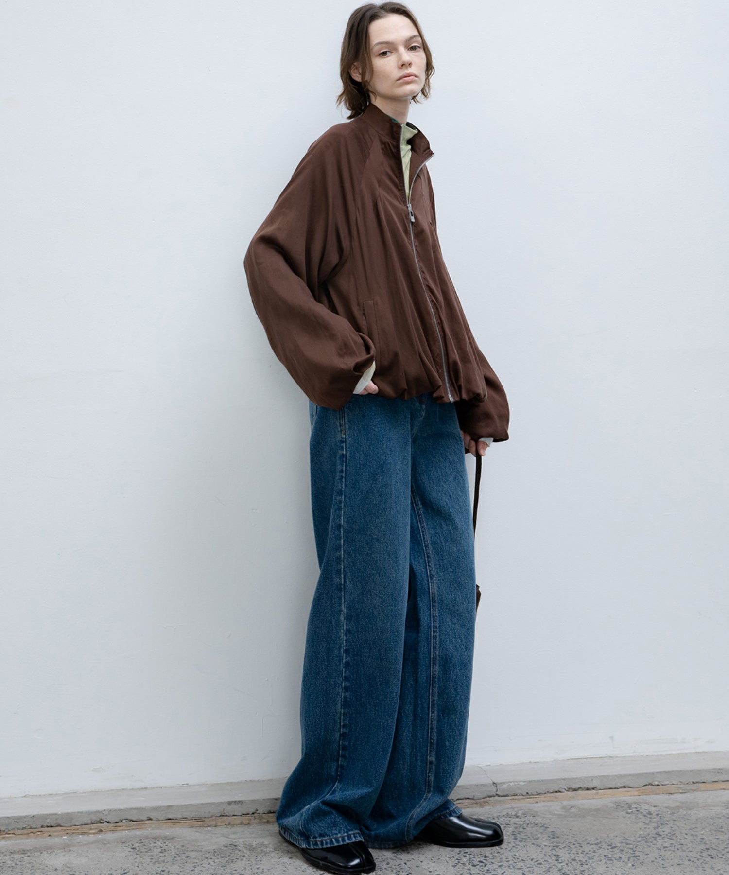 Balloon Sleeve Cropped Blouson
