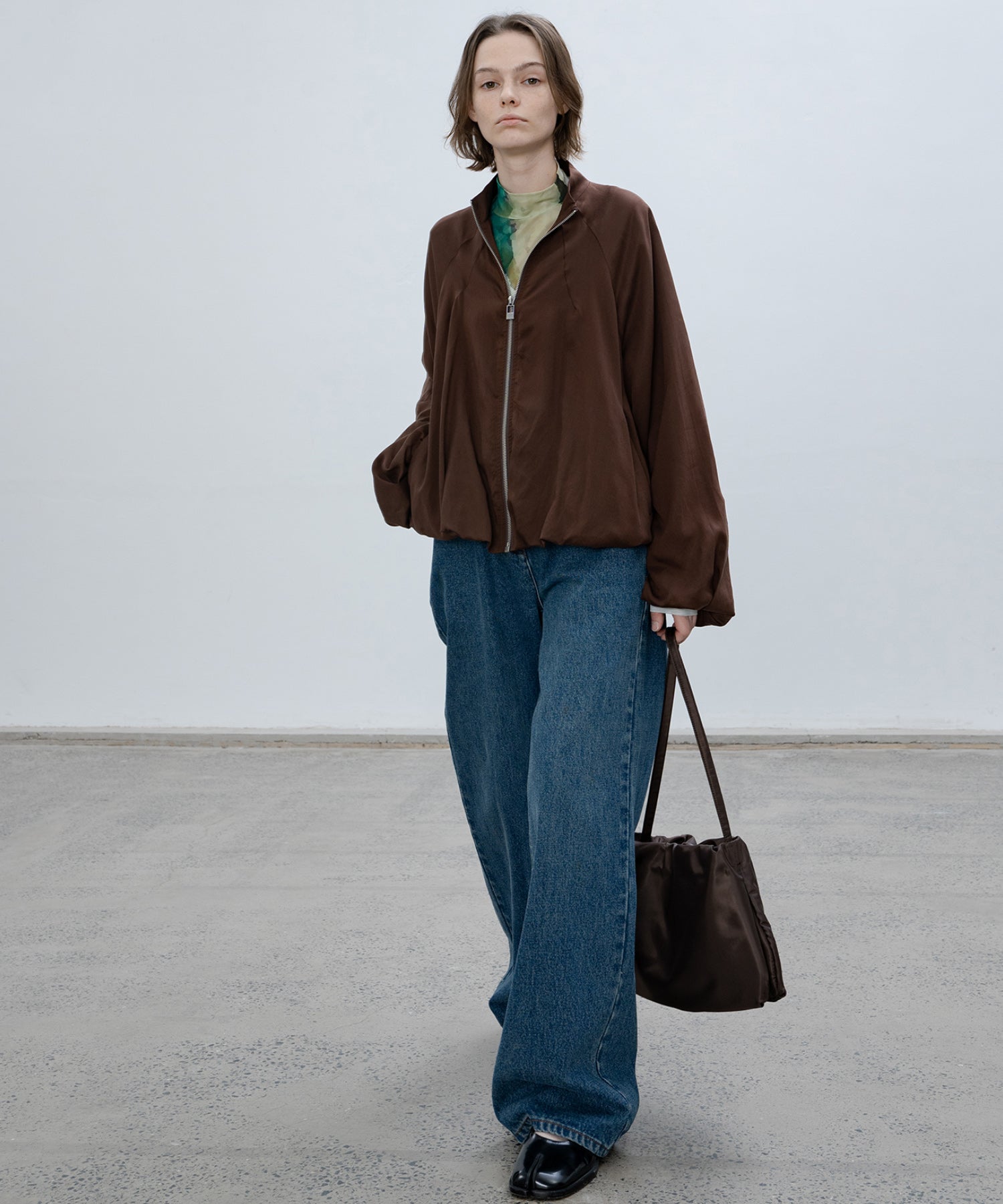 Balloon Sleeve Cropped Blouson