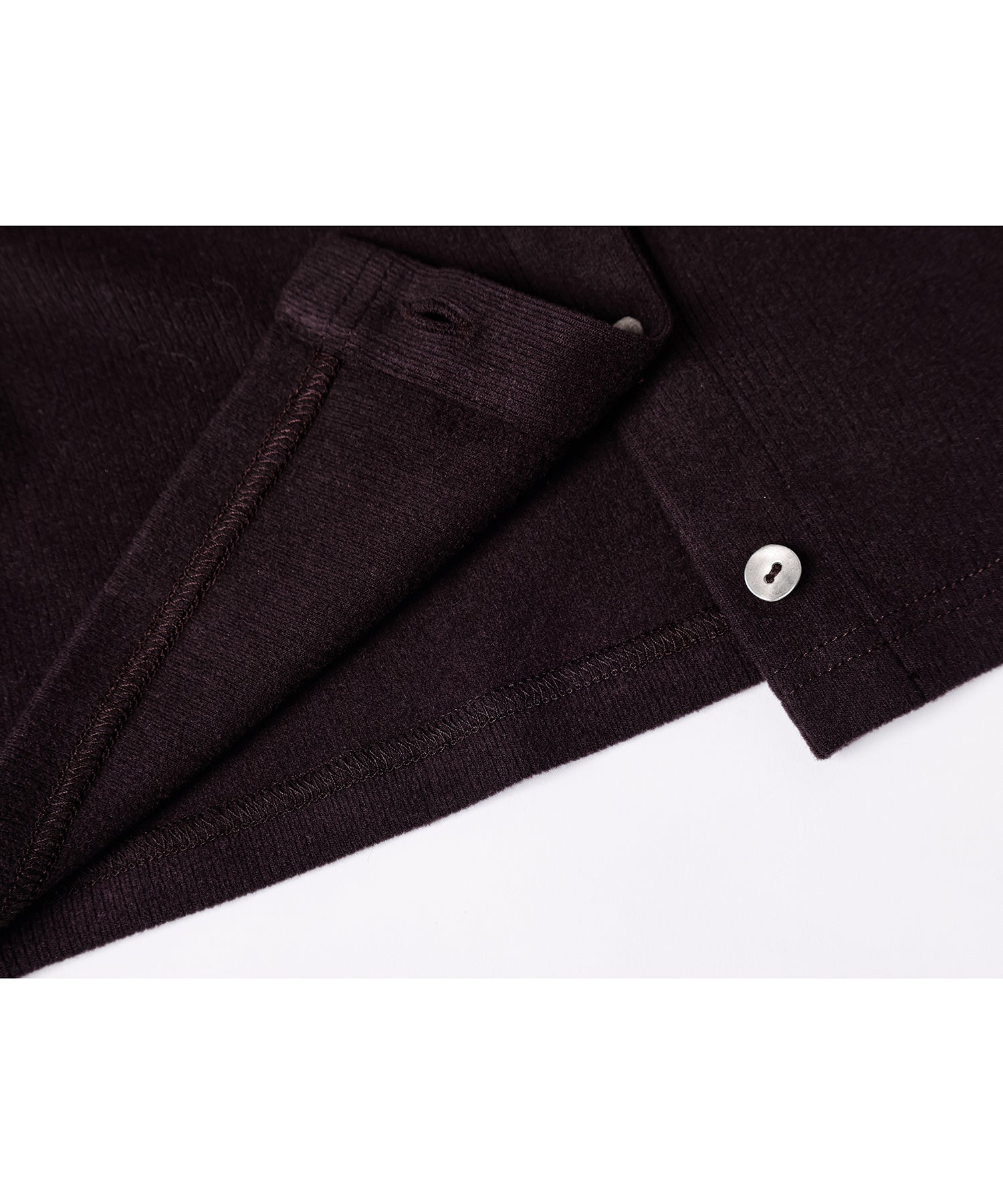 Ribbon Lace-Up Neck Ribbed Cardigan-Style Top