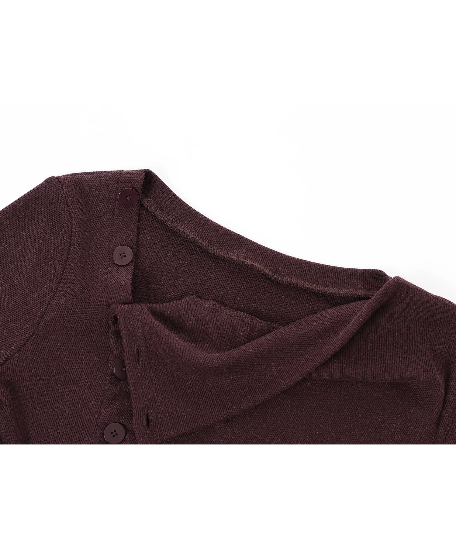 Side Button Detail Ribbed Top