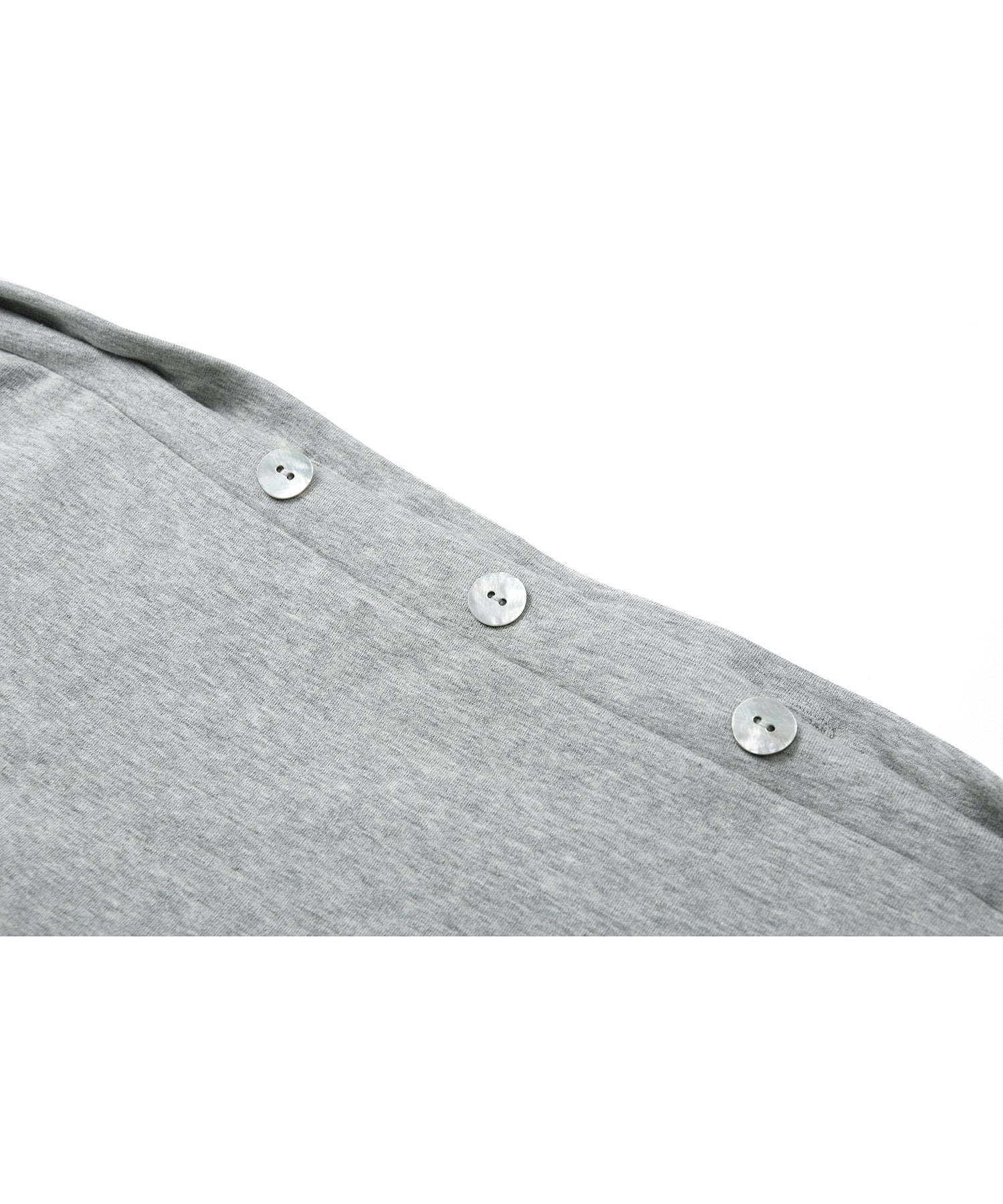 Adjustable Neck Shell Button Batwing Sleeve Lightweight Sweatshirt