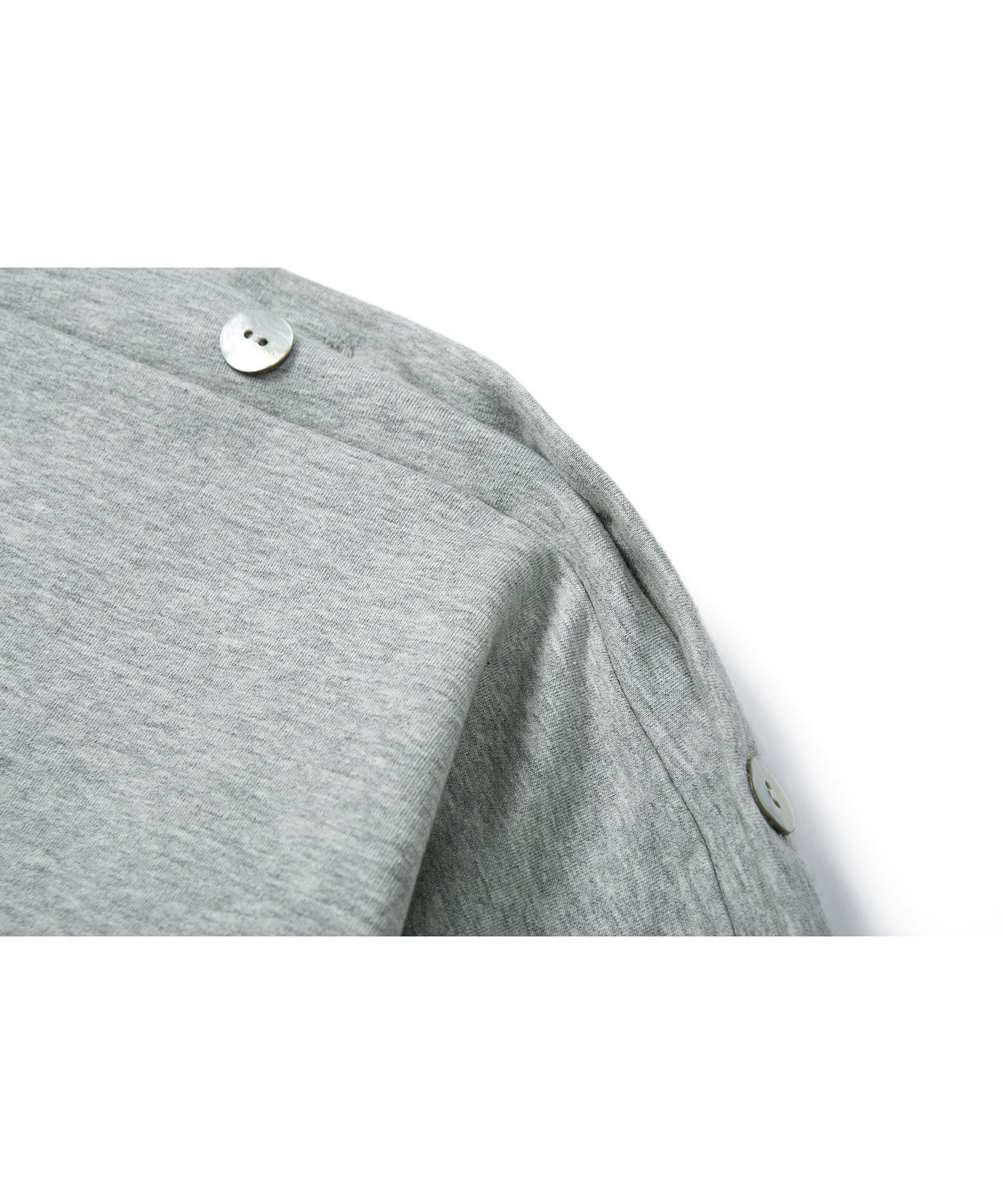 Adjustable Neck Shell Button Batwing Sleeve Lightweight Sweatshirt