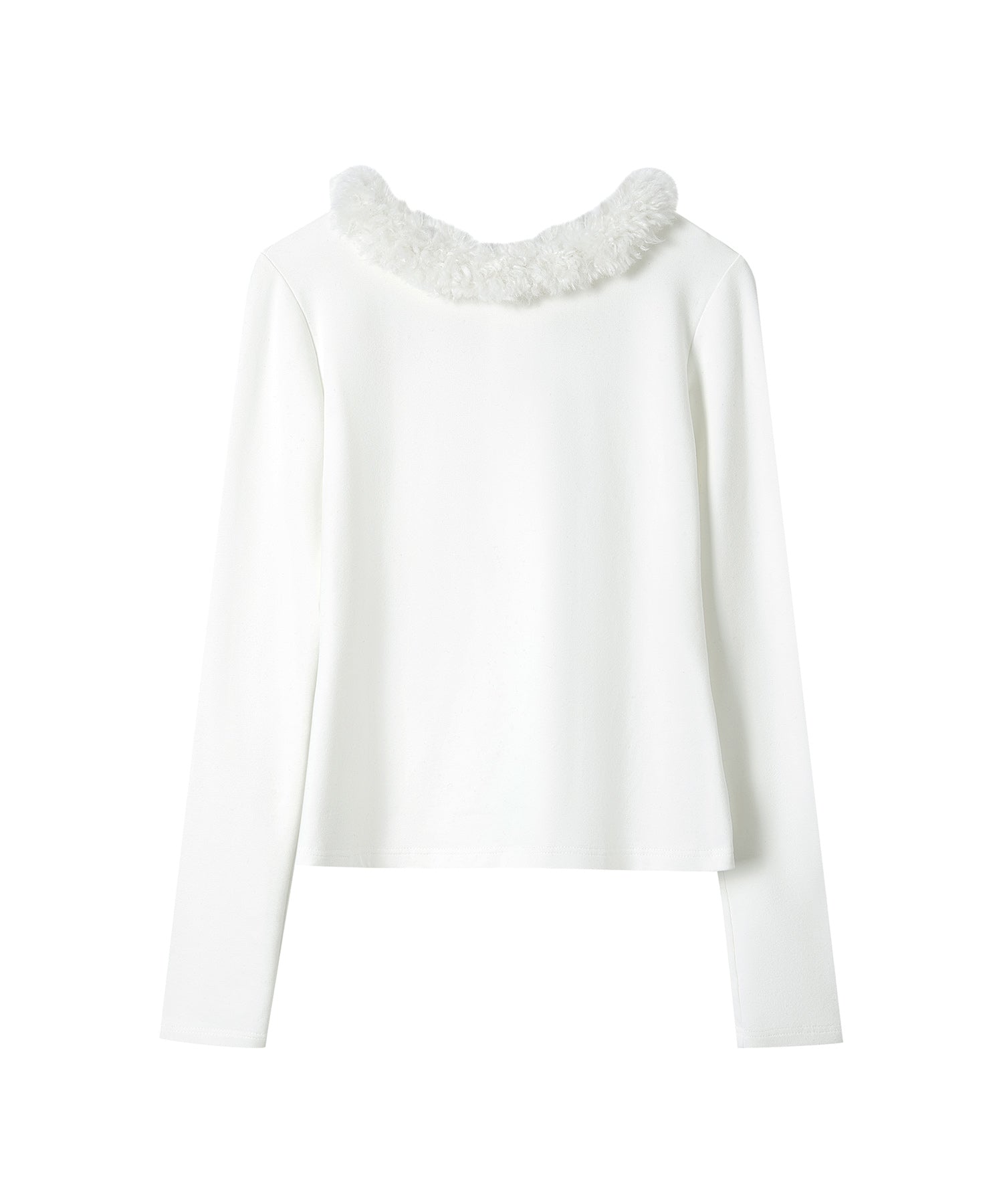 Detachable Fur Collar Stretchy Cloud-Soft Top