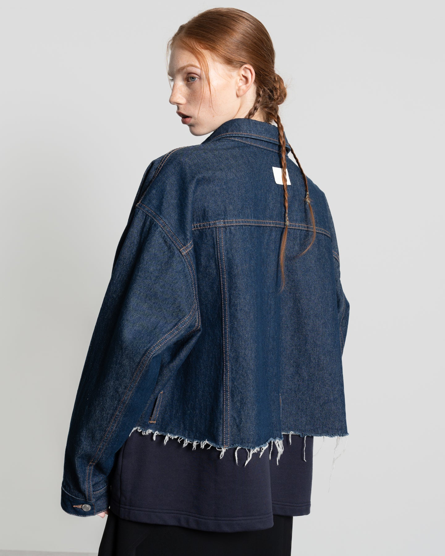 Cropped Cut-Off Denim Jacket