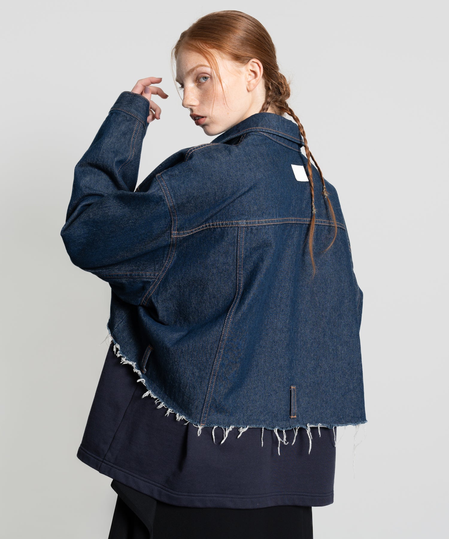 Cropped Cut-Off Denim Jacket