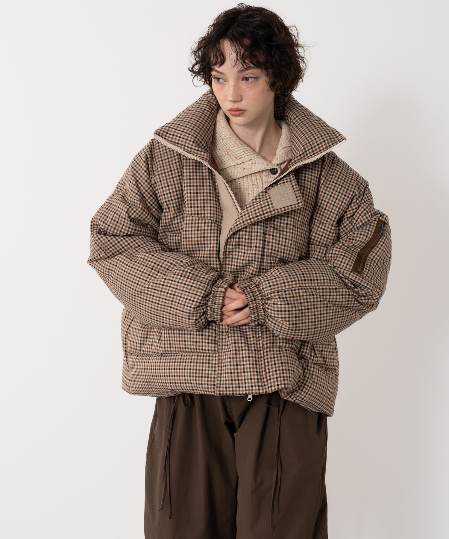 ダウン ダウンジャケット 「ELOOPS」ランダムステッチロングダウンコート レディース メンズ