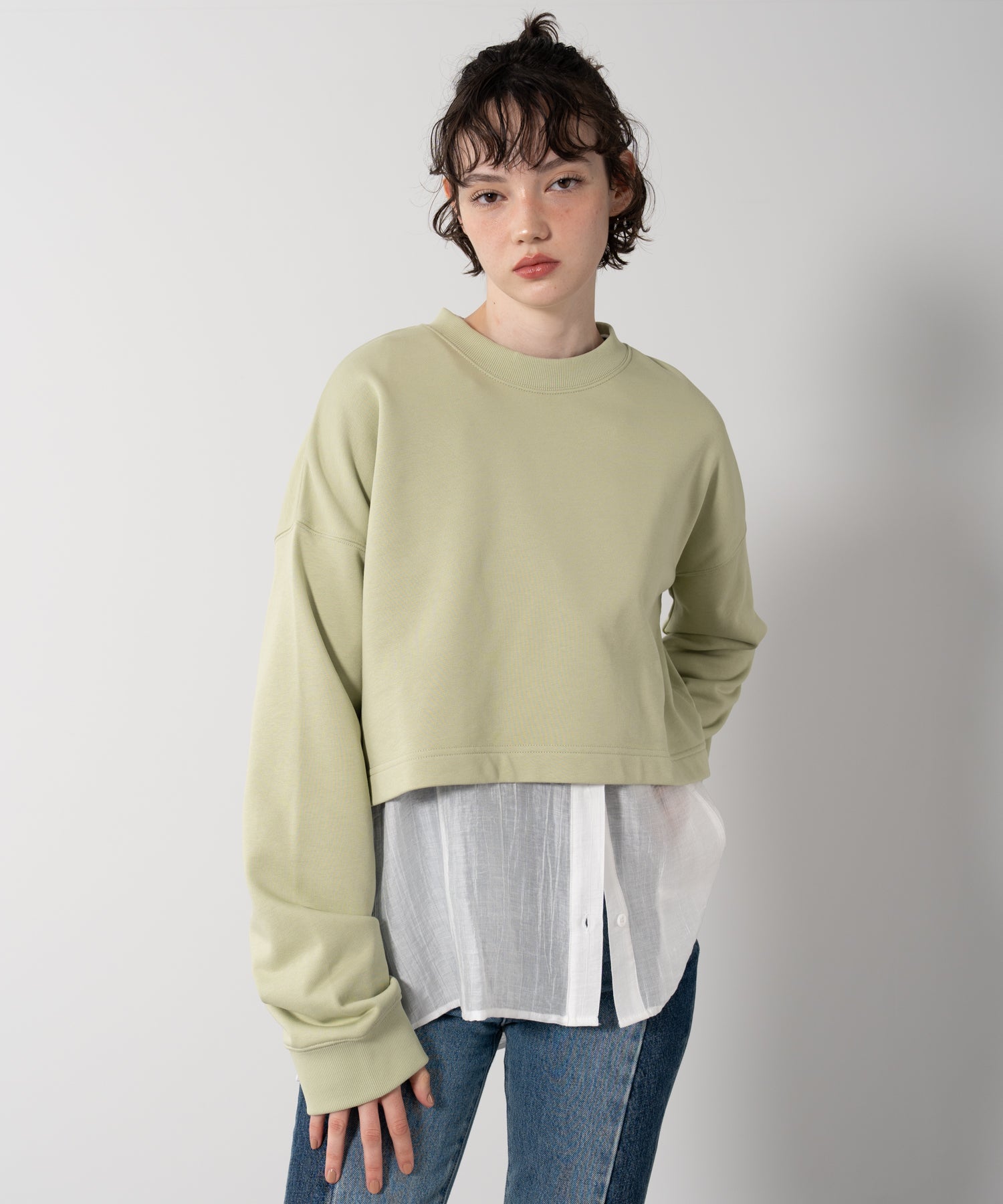 Casual Cropped Sweatshirt Top