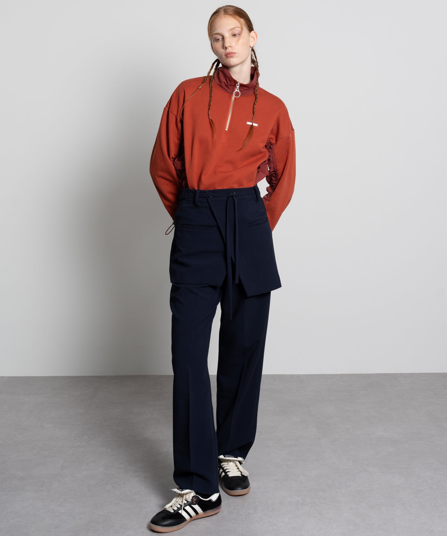 Mini Skirt with Center-Pleat Pants Set