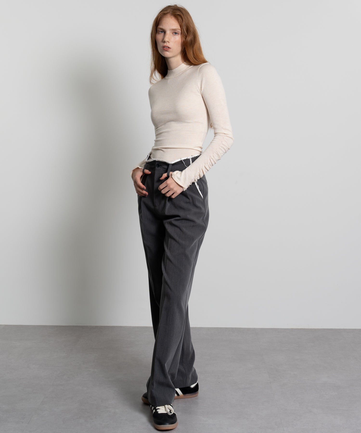 Mini Skirt with Center-Pleat Pants Set