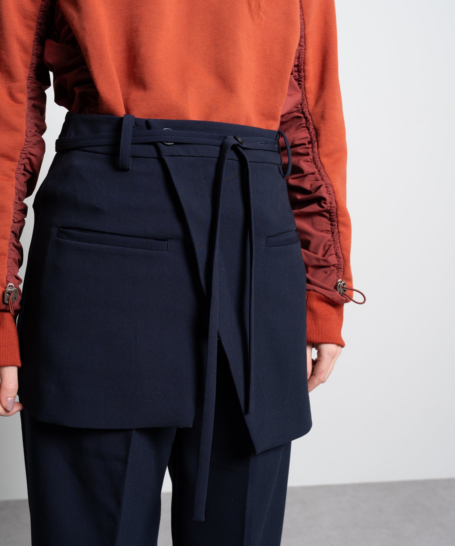 Mini Skirt with Center-Pleat Pants Set