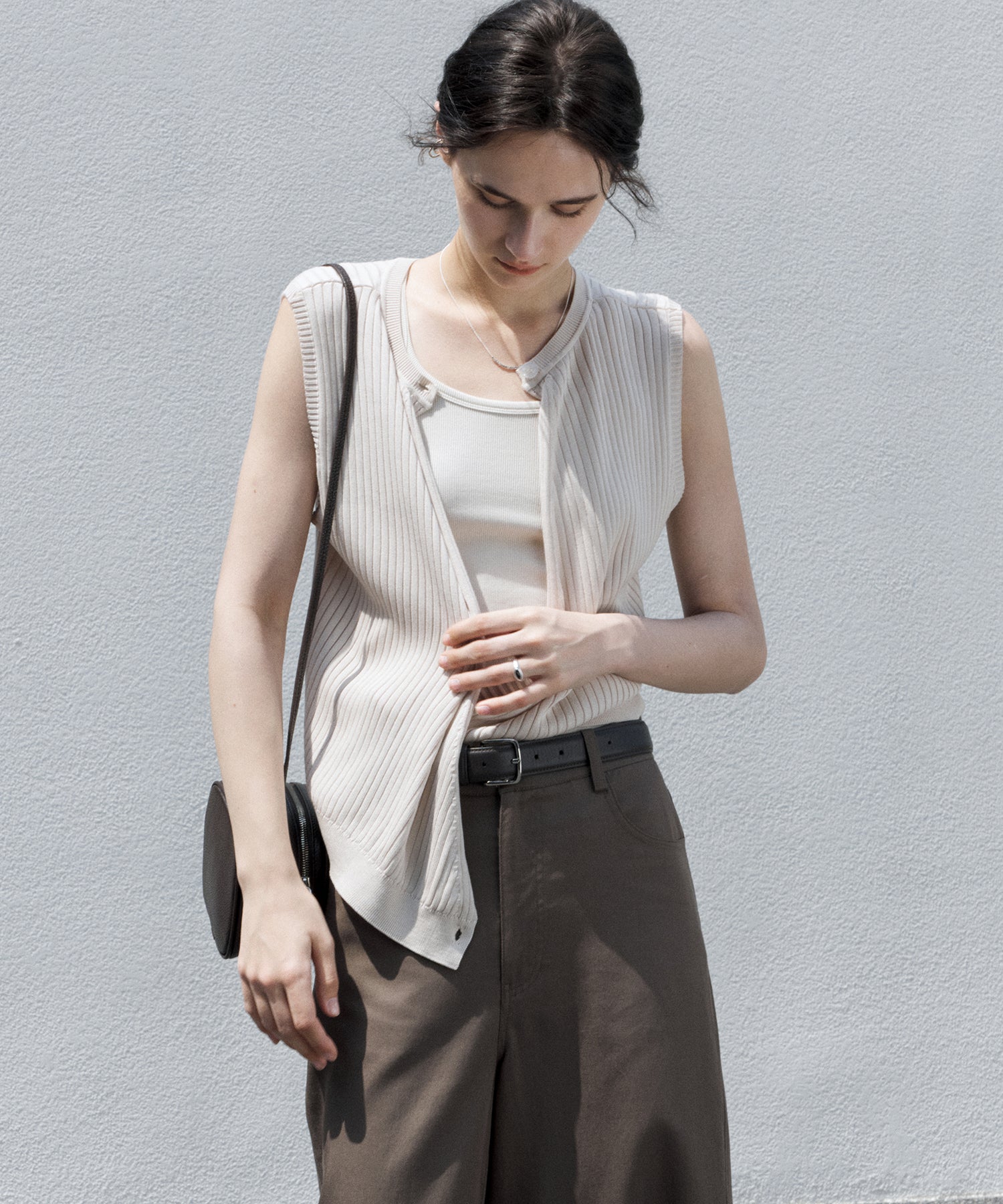 Rib Knit 2-Way Sleeveless Top