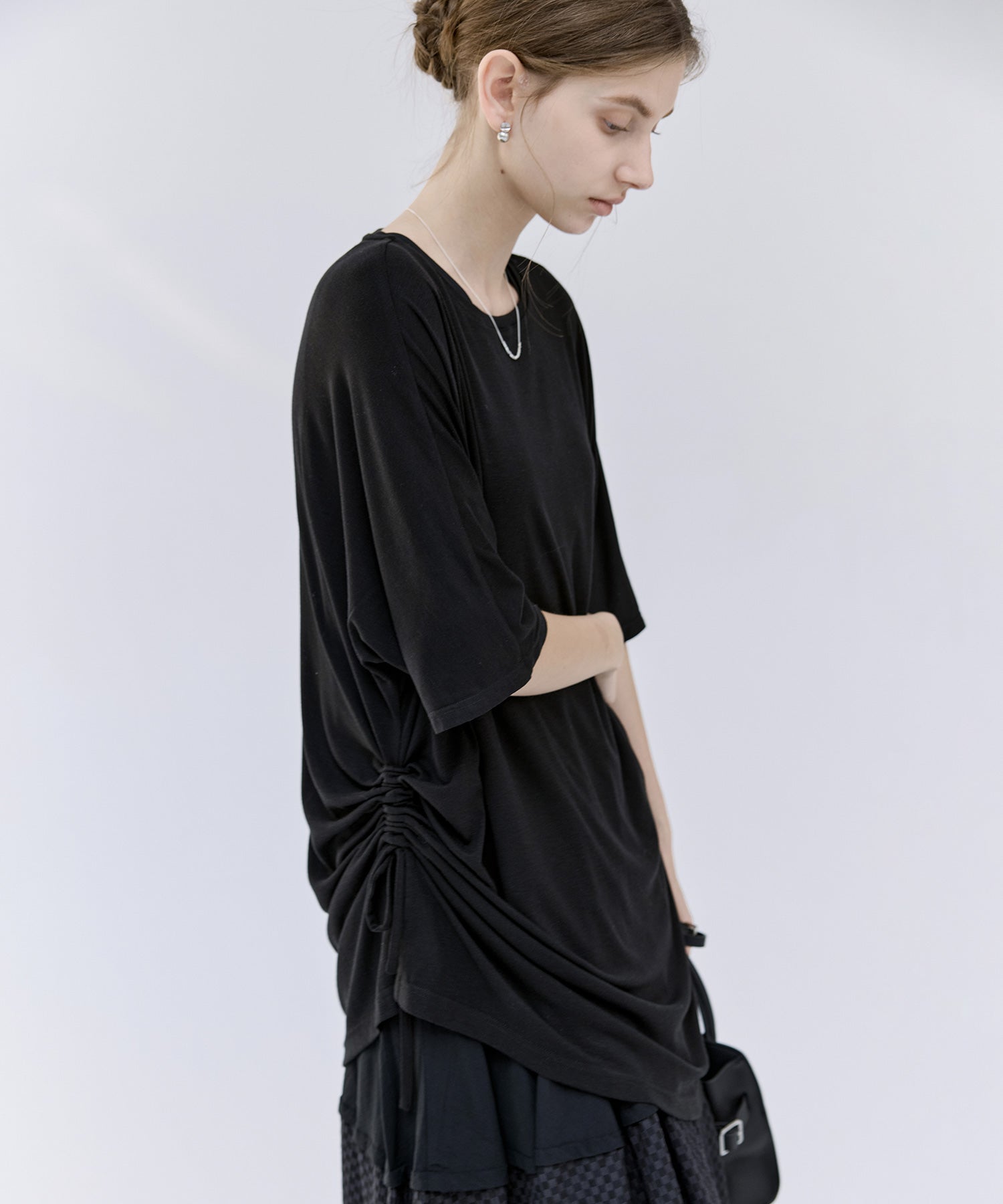 Double-Layer Loose Silhouette T-Shirt Dress